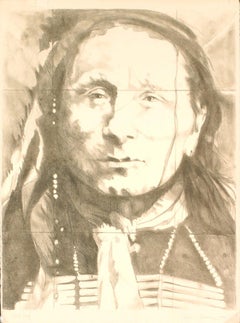 Vintage 1975 Barbara Sandler 'Portrait of an American Indian (1776-1976)' Contemporary