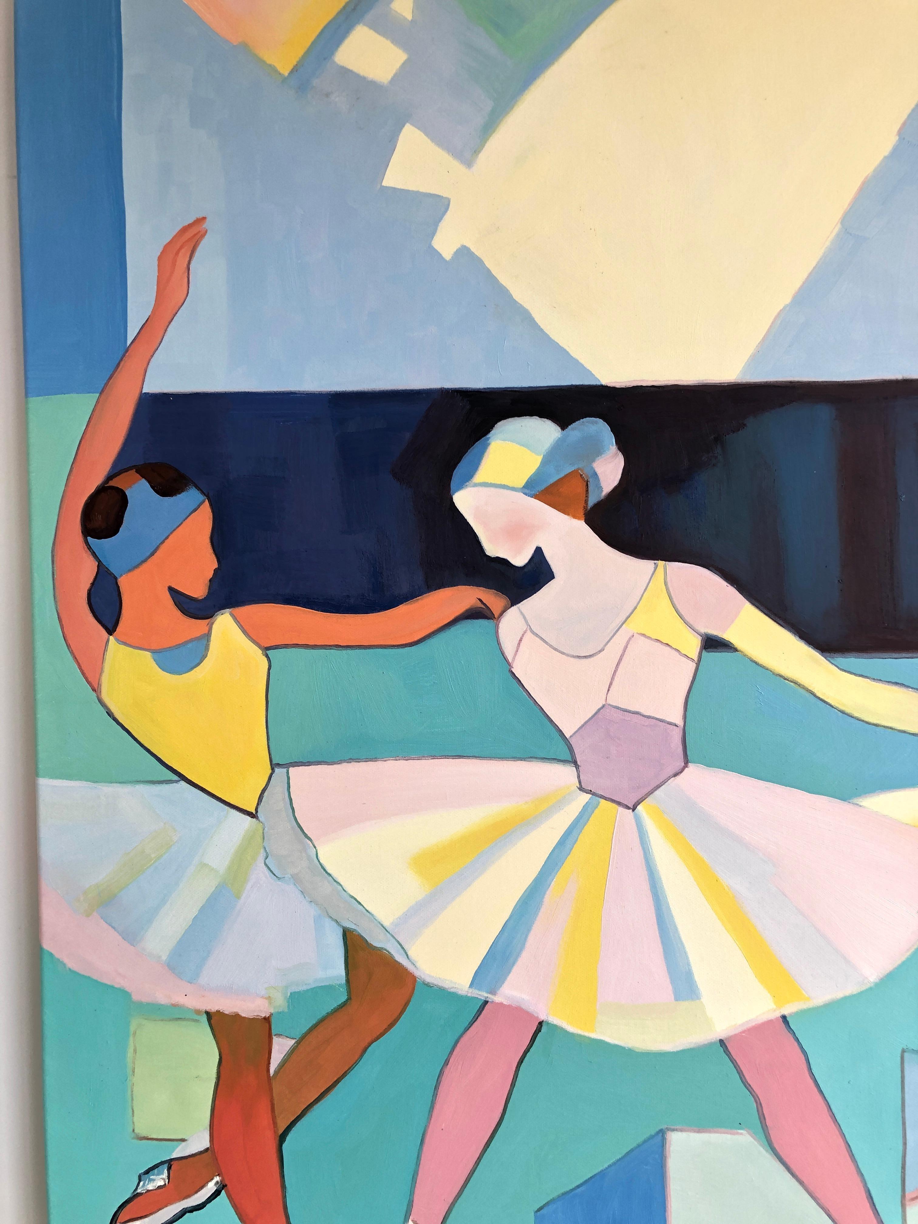 Una coreografia di luce e grazia - B.Schaumann - Danzatori contemporanei che dipingono in vendita 10