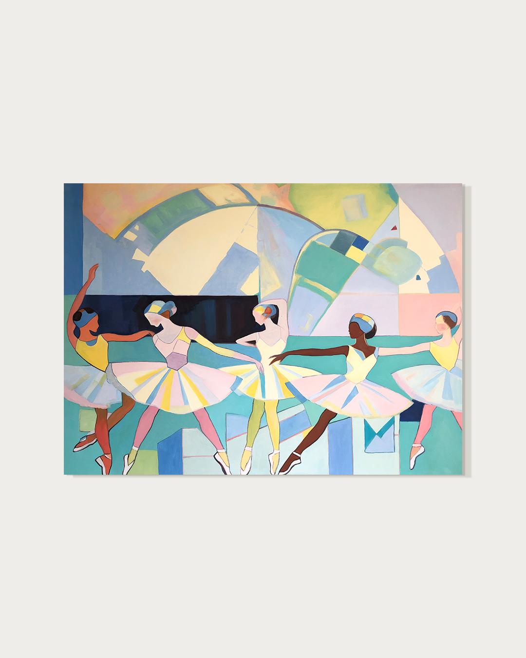Una coreografia di luce e grazia - B.Schaumann - Danzatori contemporanei che dipingono - Painting di Barbara Schaumann