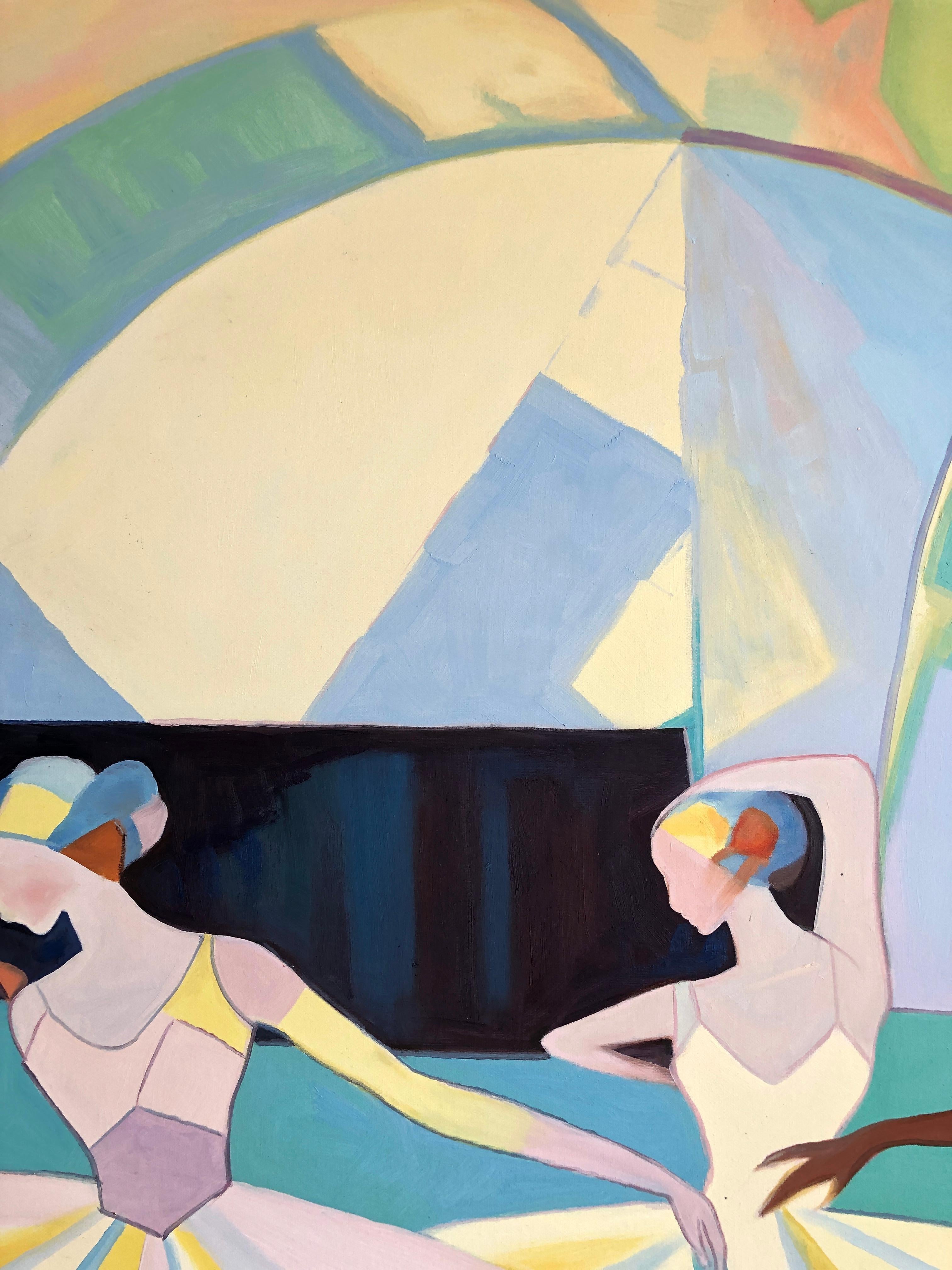Una coreografia di luce e grazia - B.Schaumann - Danzatori contemporanei che dipingono in vendita 1