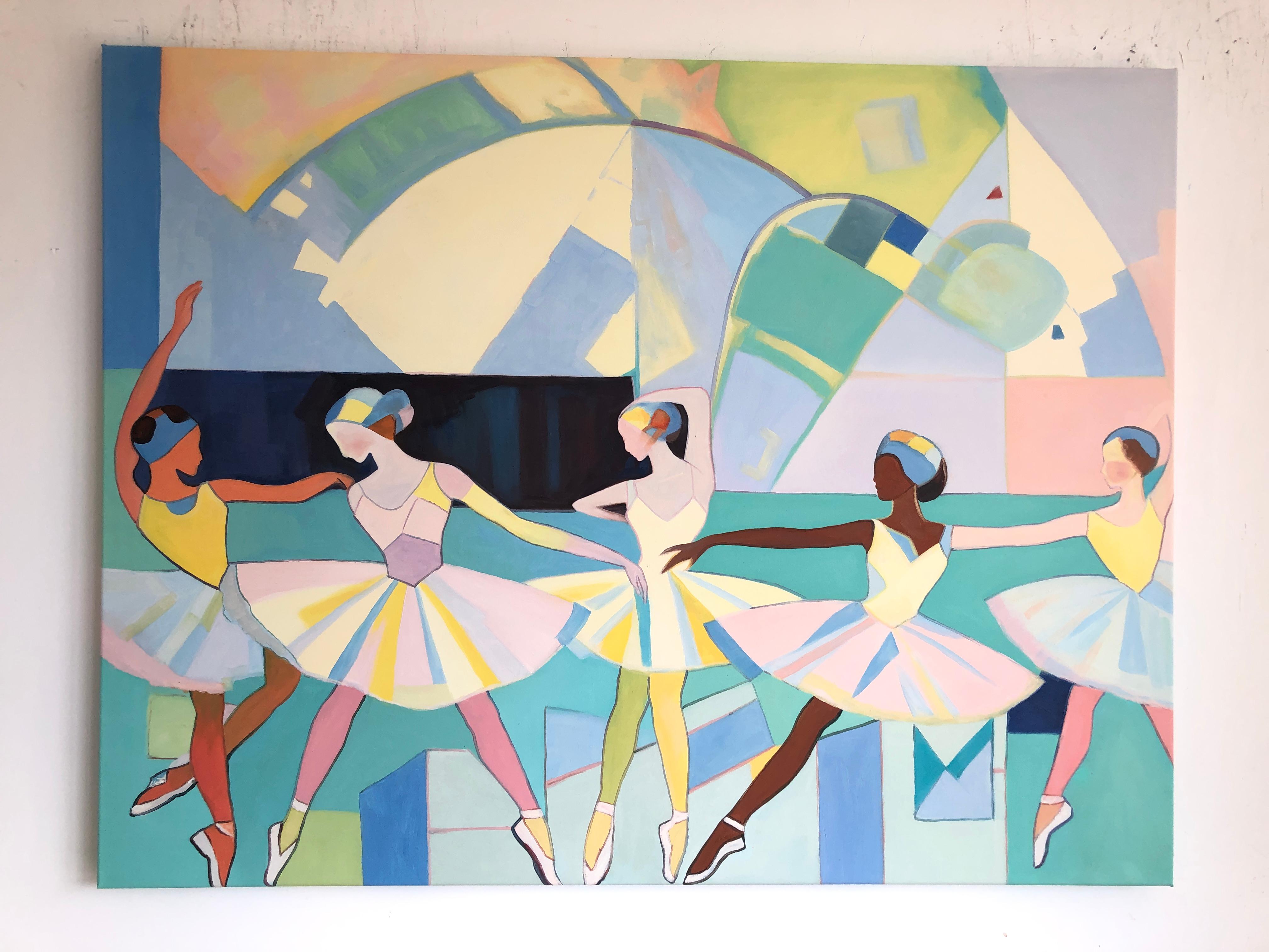 Una coreografia di luce e grazia - B.Schaumann - Danzatori contemporanei che dipingono in vendita 2