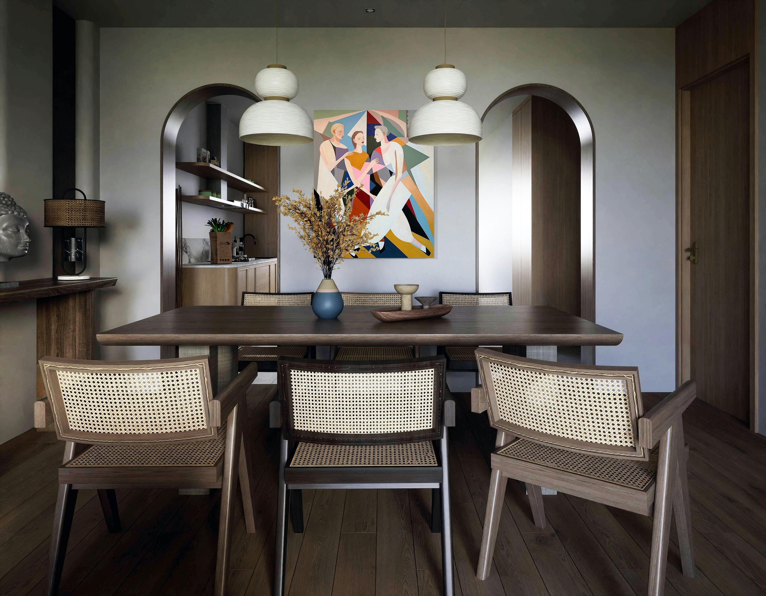 Barber Schaumann is a contemporary artist known for her vibrant, abstract interpretations of the female form. Her work combines bold colors with modern, geometric shapes, blending elements of cubism and abstraction. Schaumann's pieces celebrate the