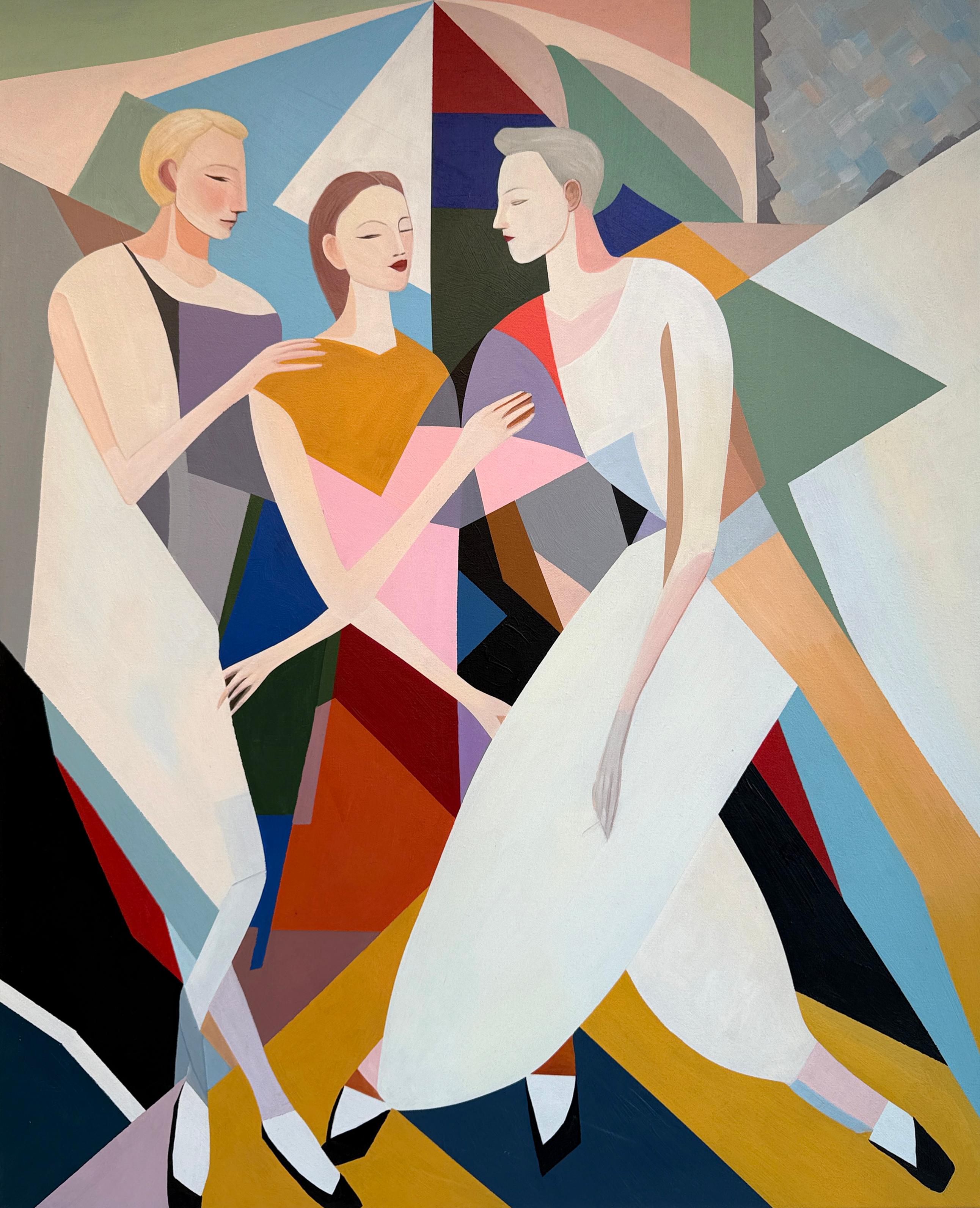 Barbara Schaumann Figurative Painting - A dance without words by B.Schaumann Contemporary Ballet Dancers Painting