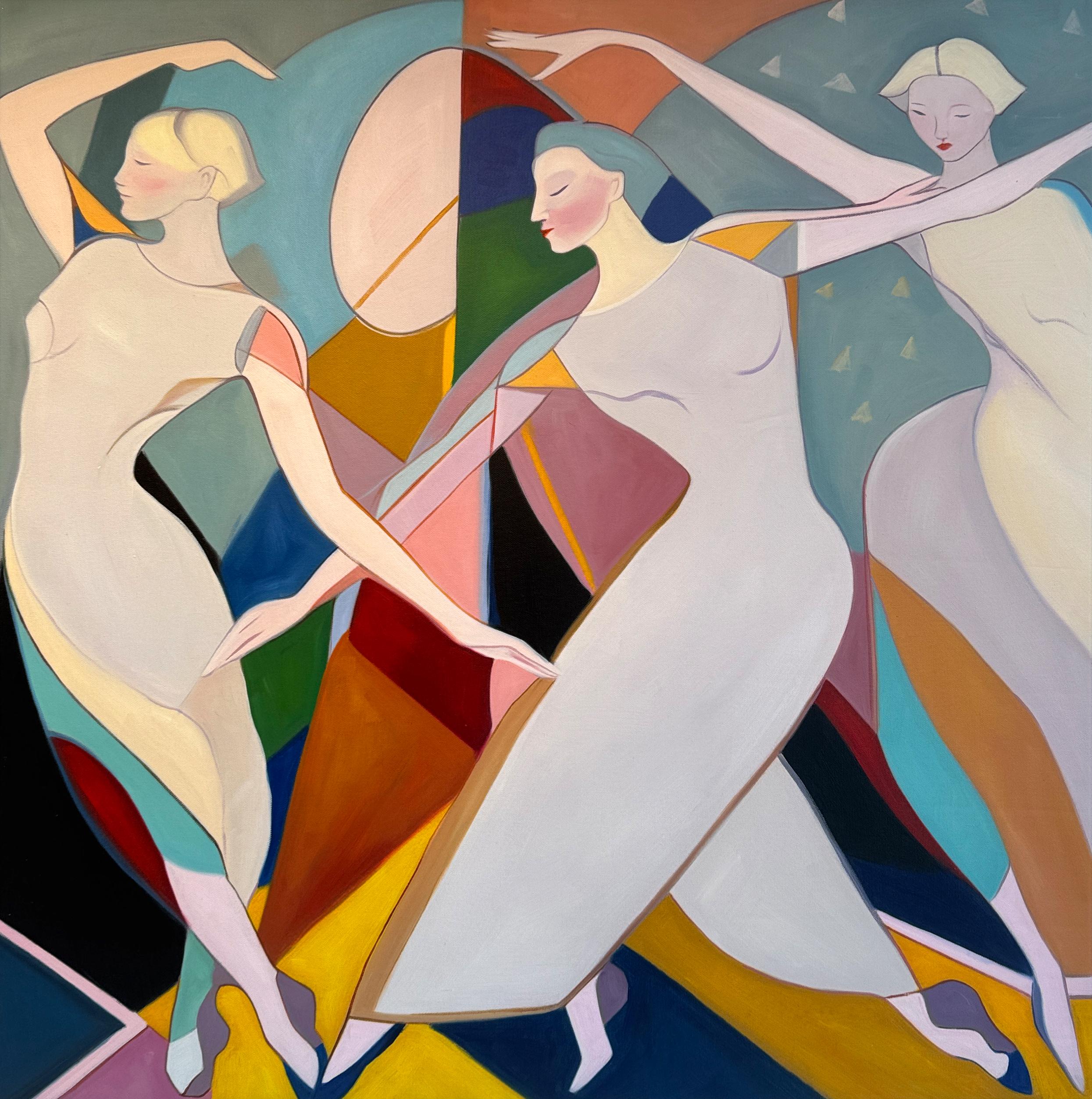 A Love That Moves Softly by B. Schaumann - Contemporary Dancers Painting