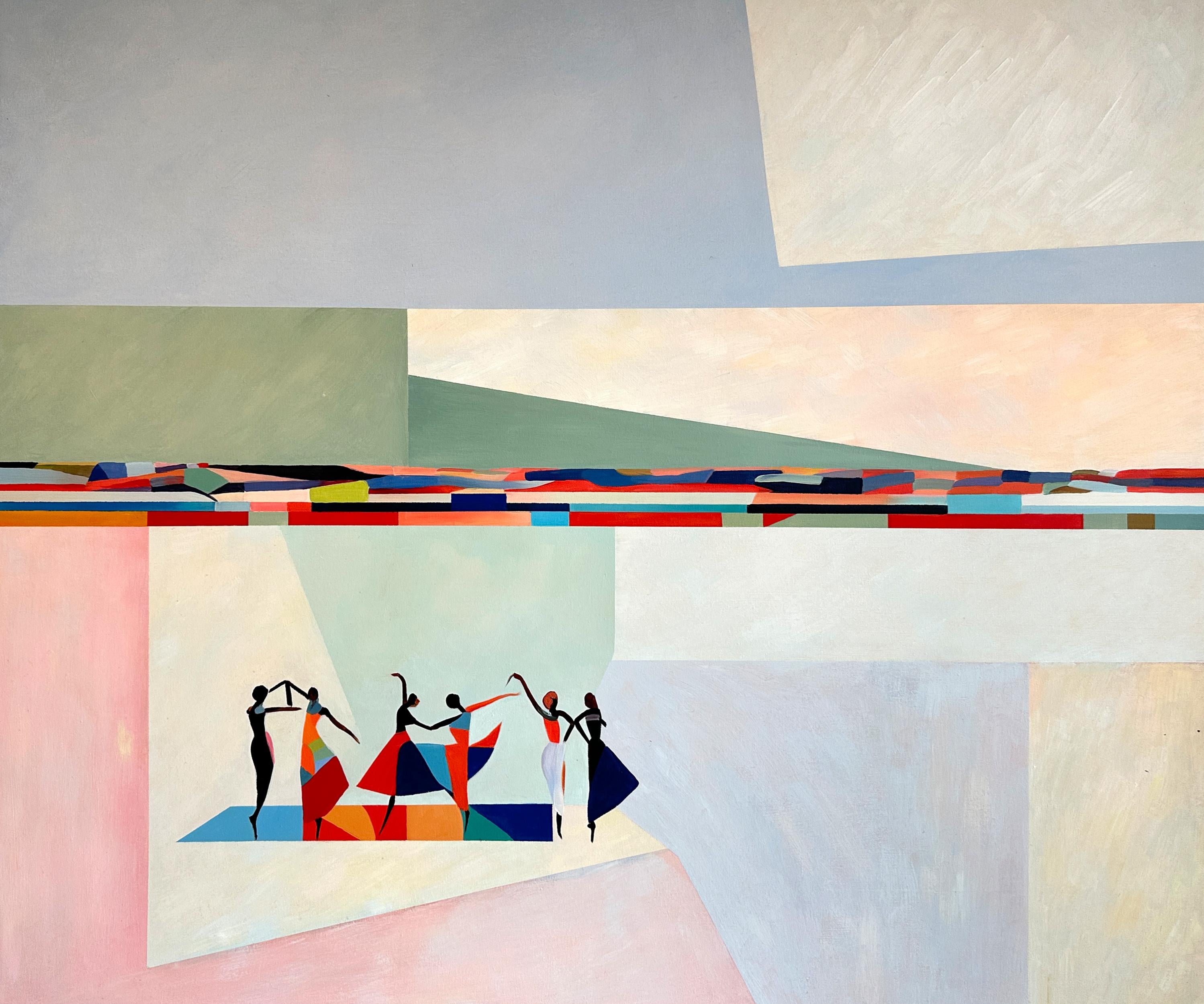 A Song in motion by B. Schaumann - Contemporary Abstract Dancers Painting en venta 8