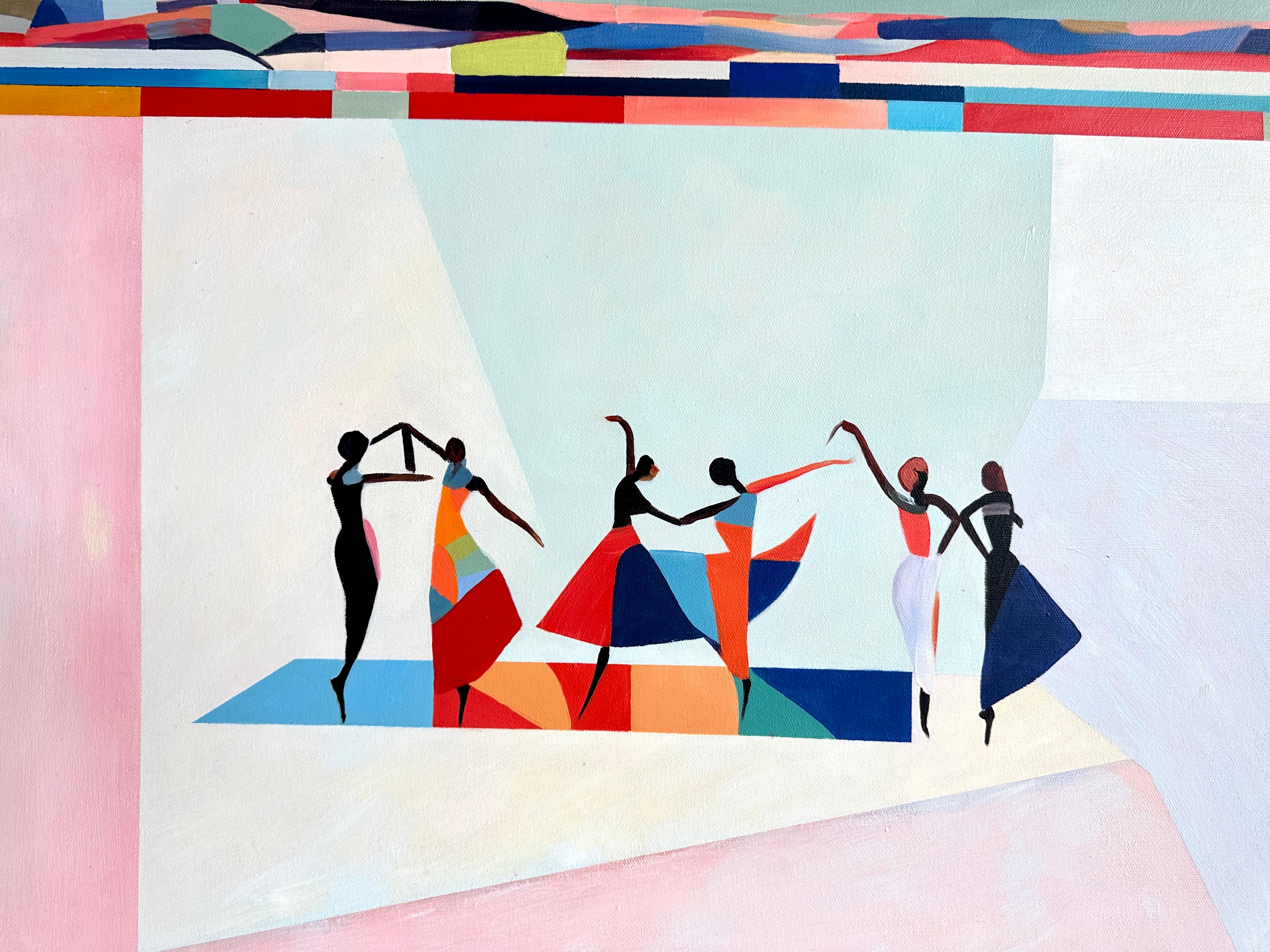 A Song in motion by B. Schaumann - Contemporary Abstract Dancers Painting en venta 9