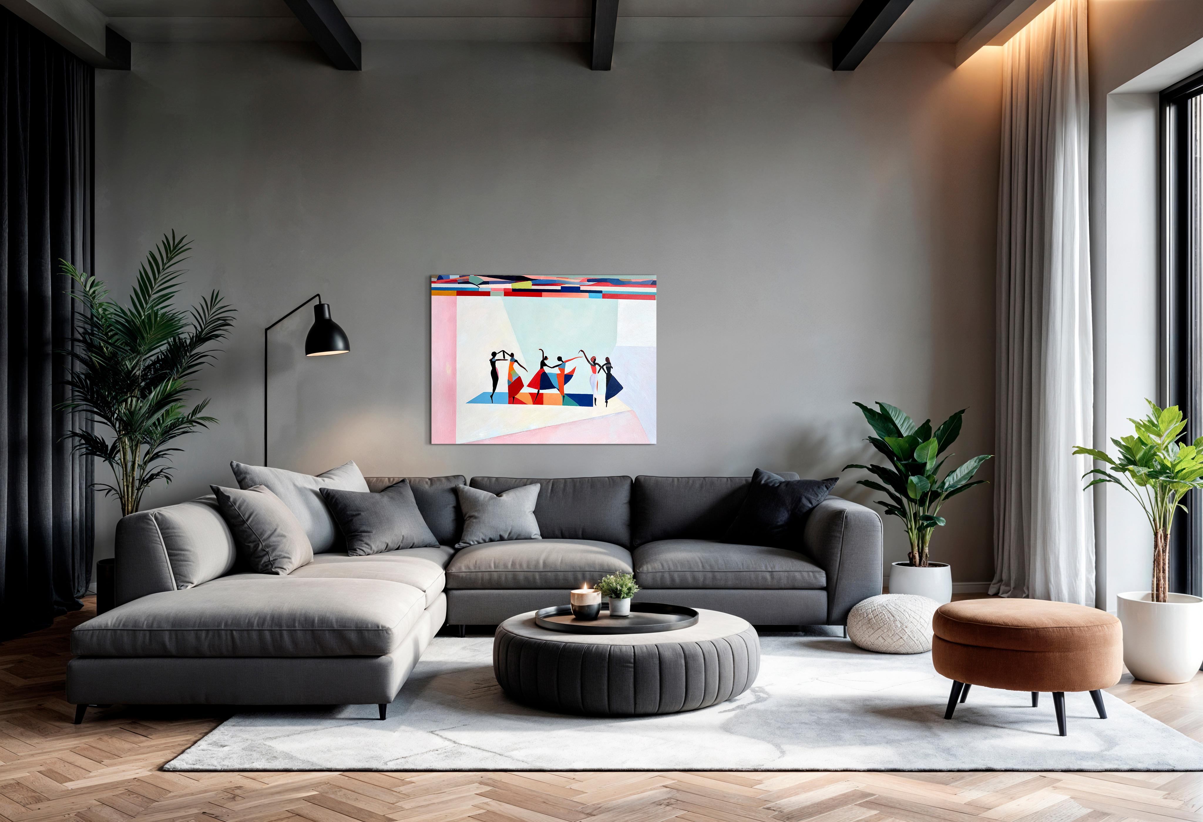 A Song in motion by B. Schaumann - Contemporary Abstract Dancers Painting en venta 10