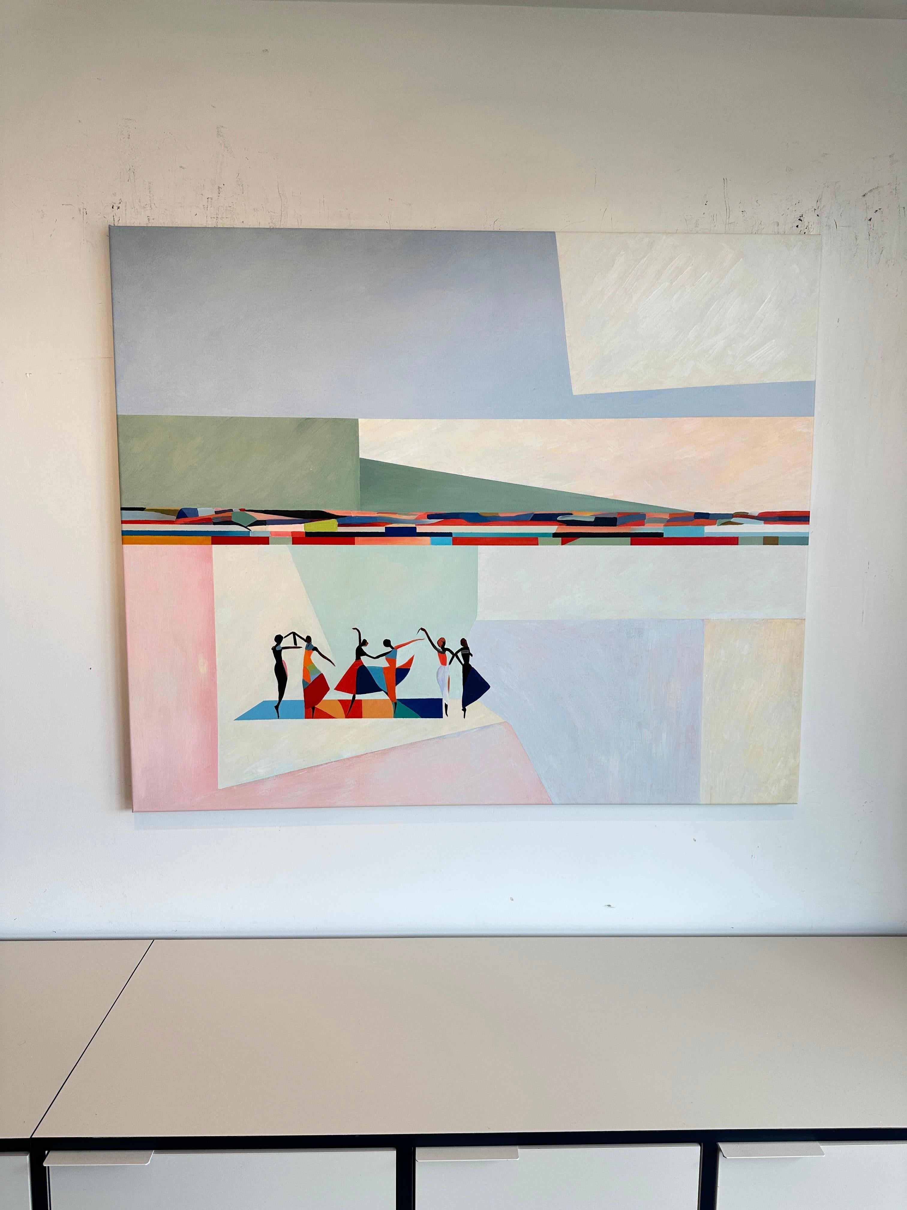 A Song in motion by B. Schaumann - Contemporary Abstract Dancers Painting en venta 3