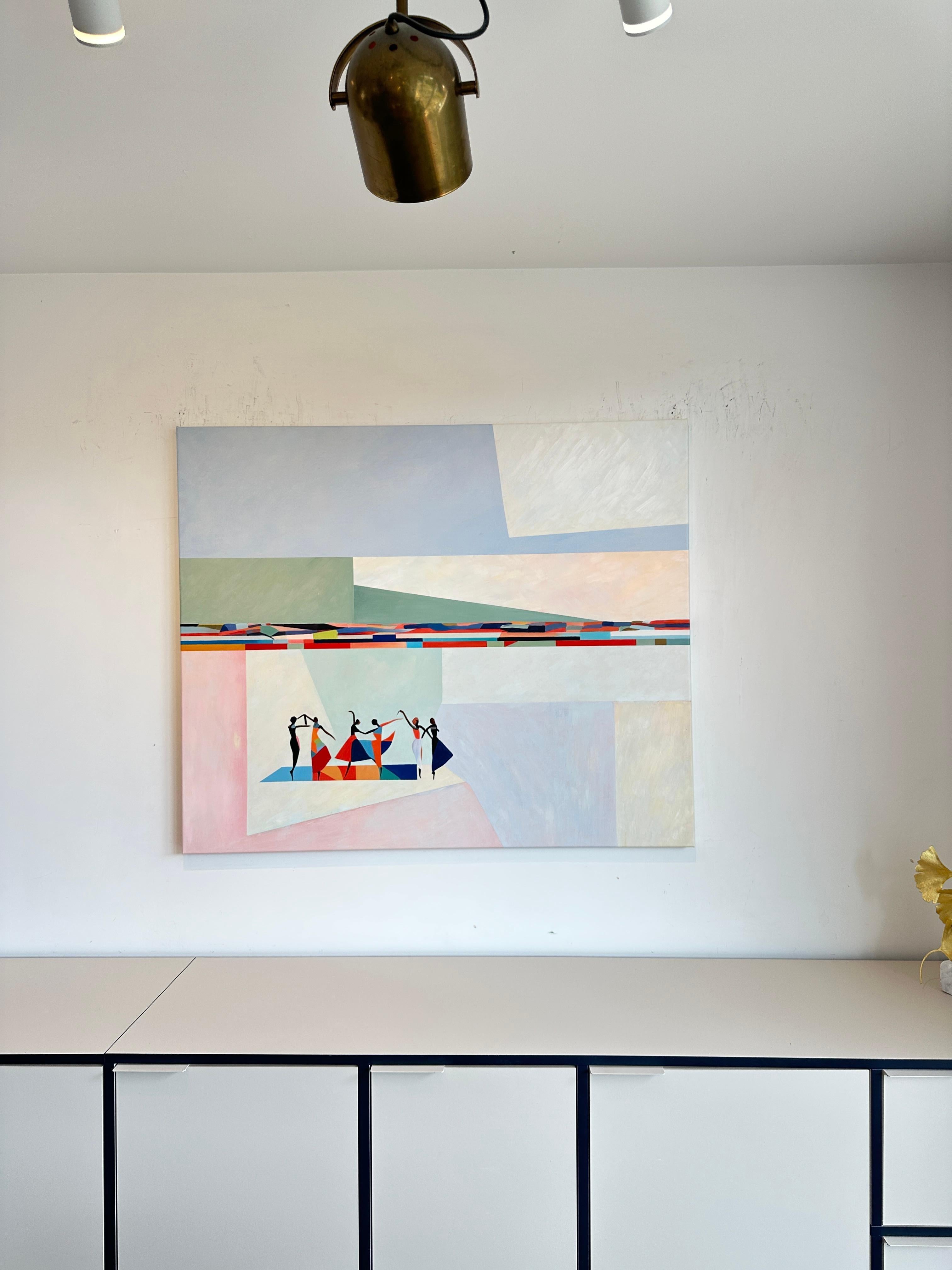 A Song in motion by B. Schaumann - Contemporary Abstract Dancers Painting en venta 4