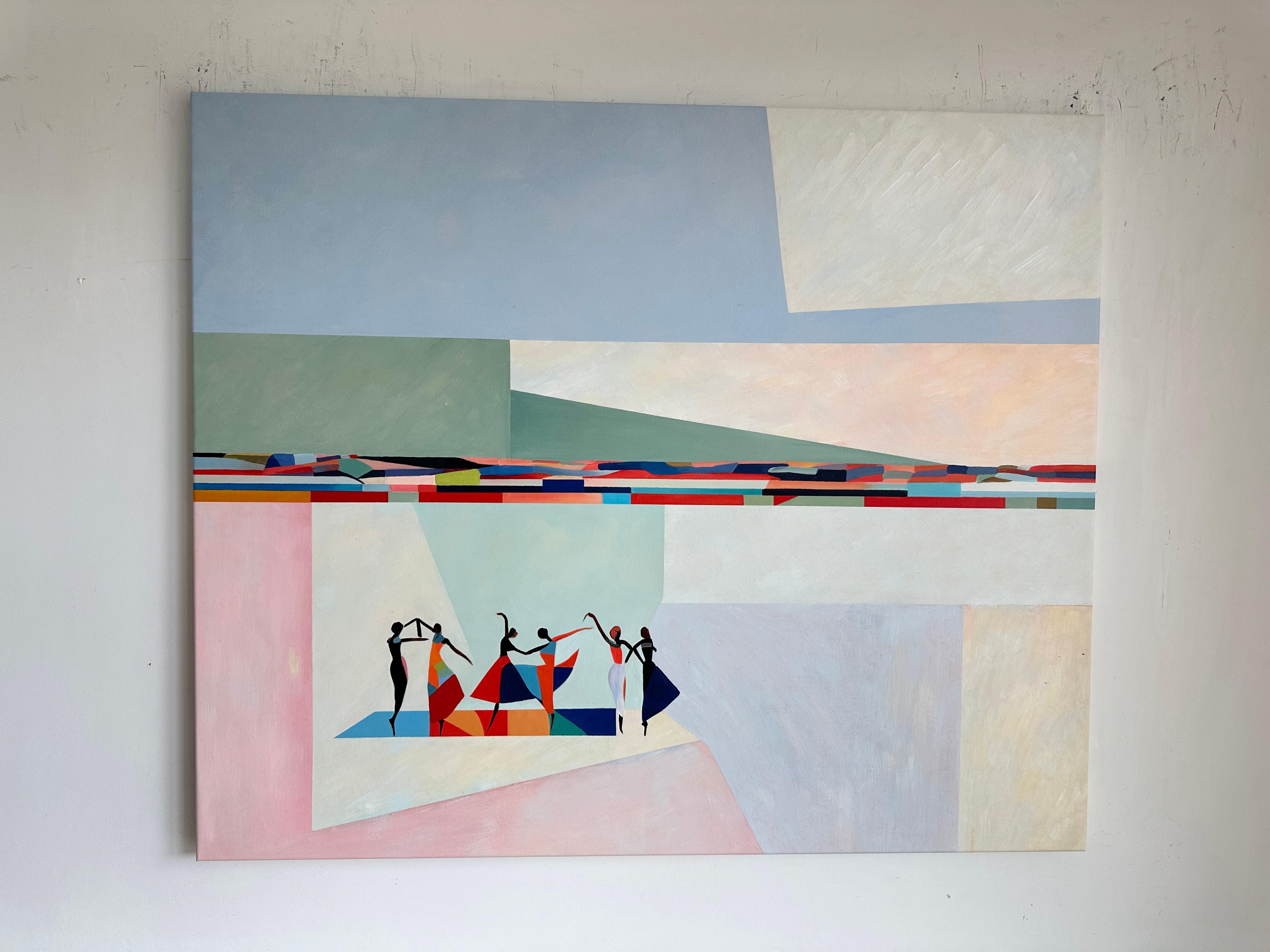 A Song in motion by B. Schaumann - Contemporary Abstract Dancers Painting en venta 6