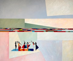 A Song in motion by B. Schaumann - Contemporary Abstract Dancers Painting