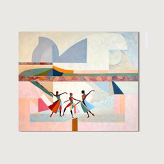 A Tapestry of Movement von B. Schaumann - Contemporary Abstract Dancers Malerei