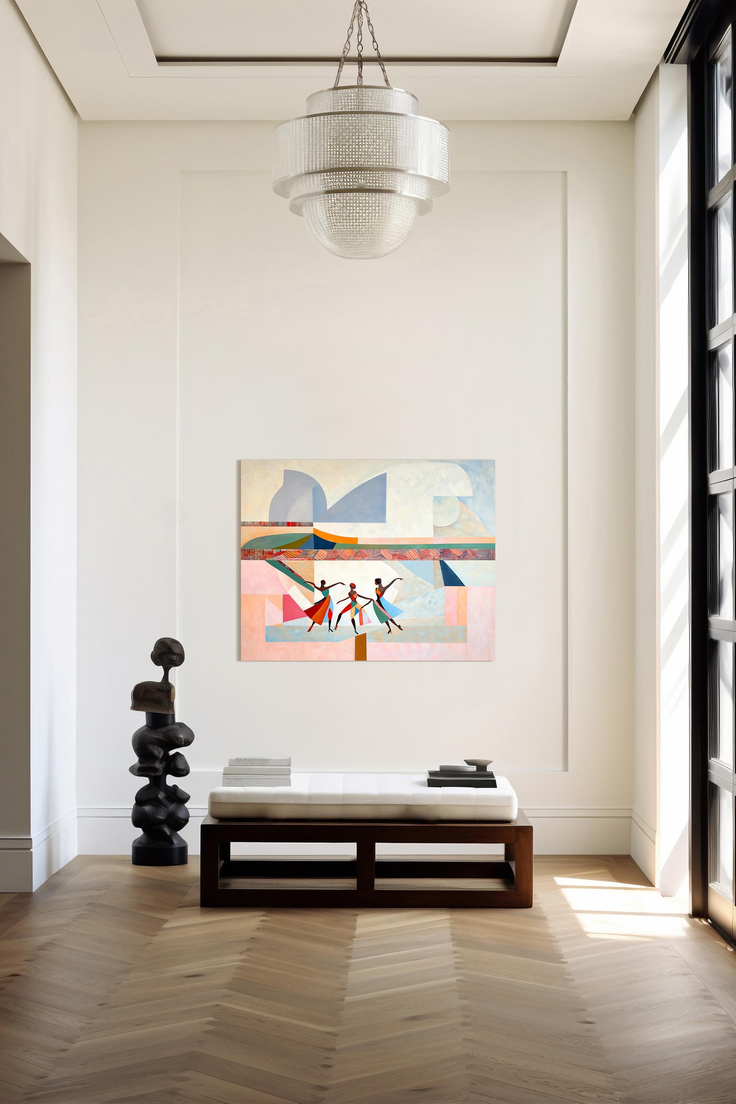 Barber Schaumann is a contemporary artist known for her vibrant, abstract interpretations of the female form. Her work combines bold colors with modern, geometric shapes, blending elements of cubism and abstraction. Schaumann's pieces celebrate the