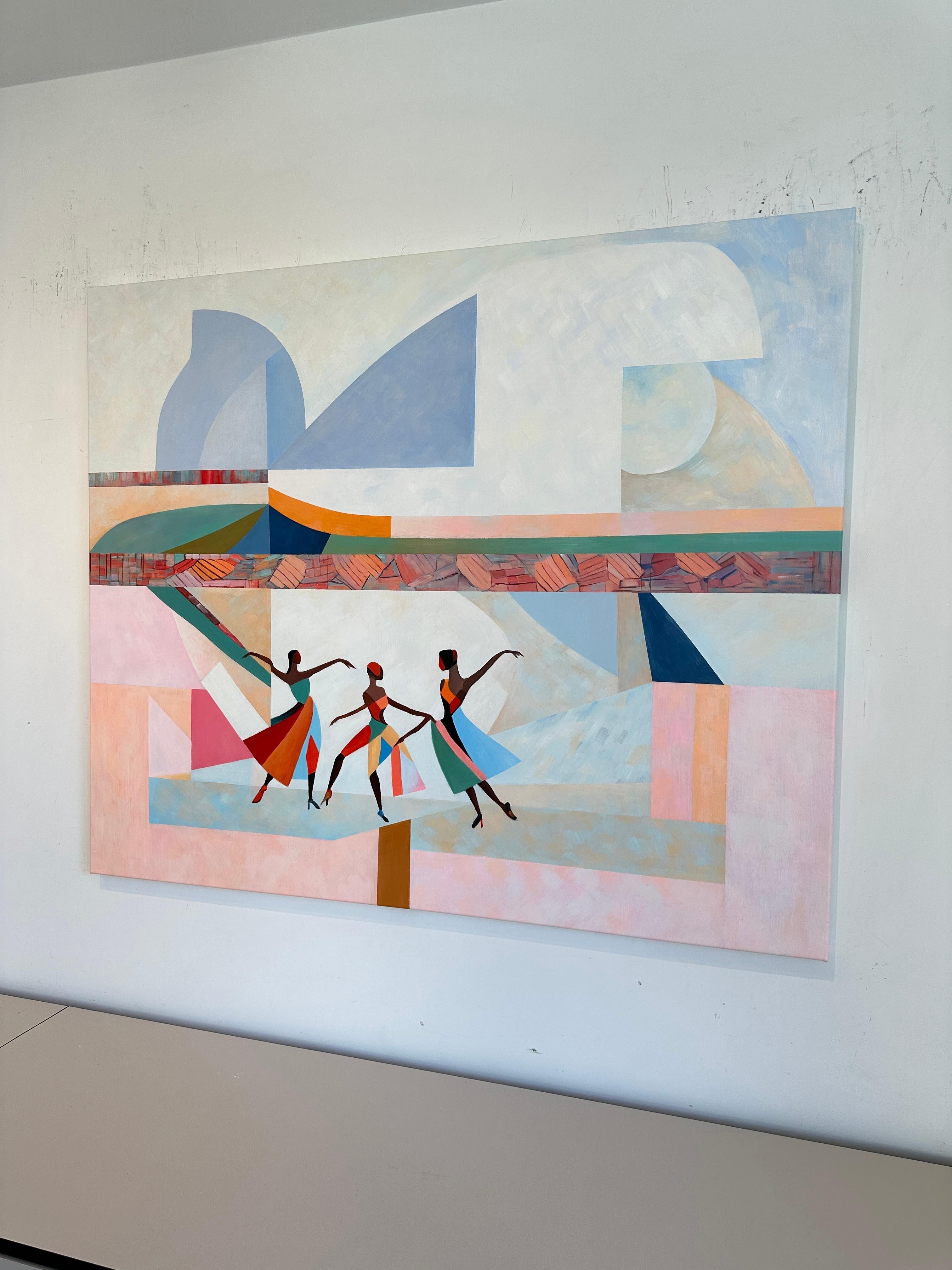 A Tapestry of Movement by B. Schaumann - Contemporary Abstract Dancers Painting en venta 2