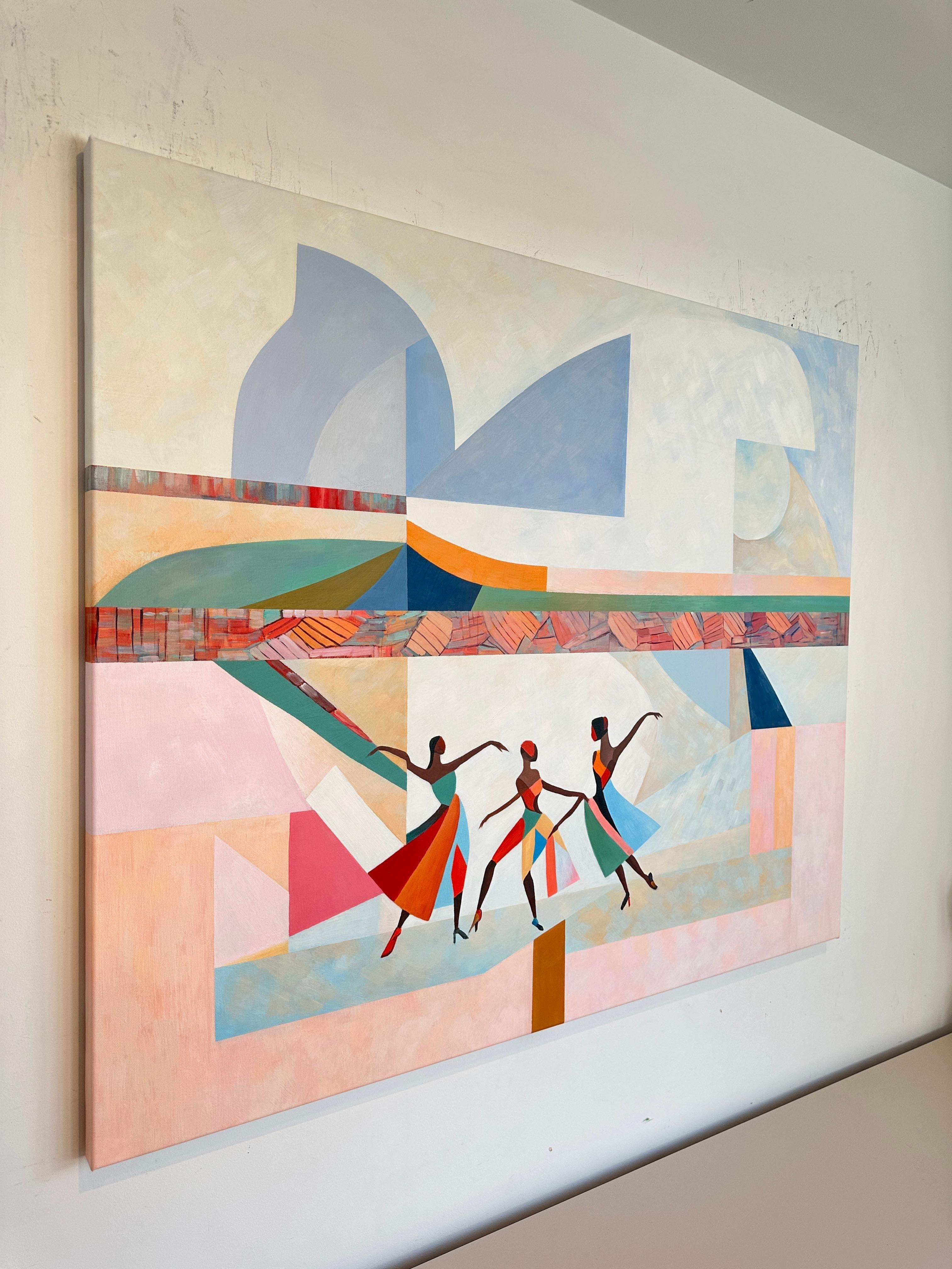 A Tapestry of Movement by B. Schaumann - Contemporary Abstract Dancers Painting 3