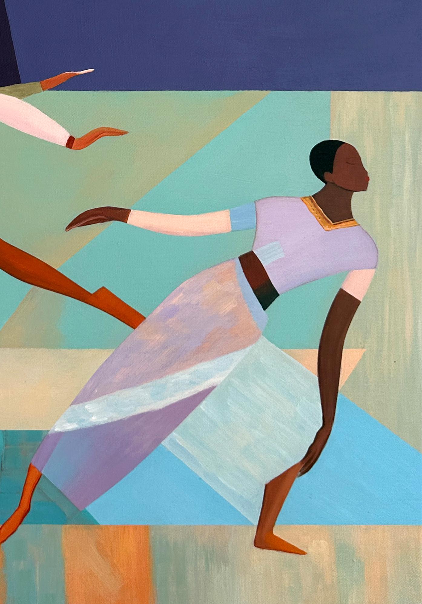 Coreografia d'amore  Barbara Schaumann - Pittura astratta contemporanea di danzatori 3