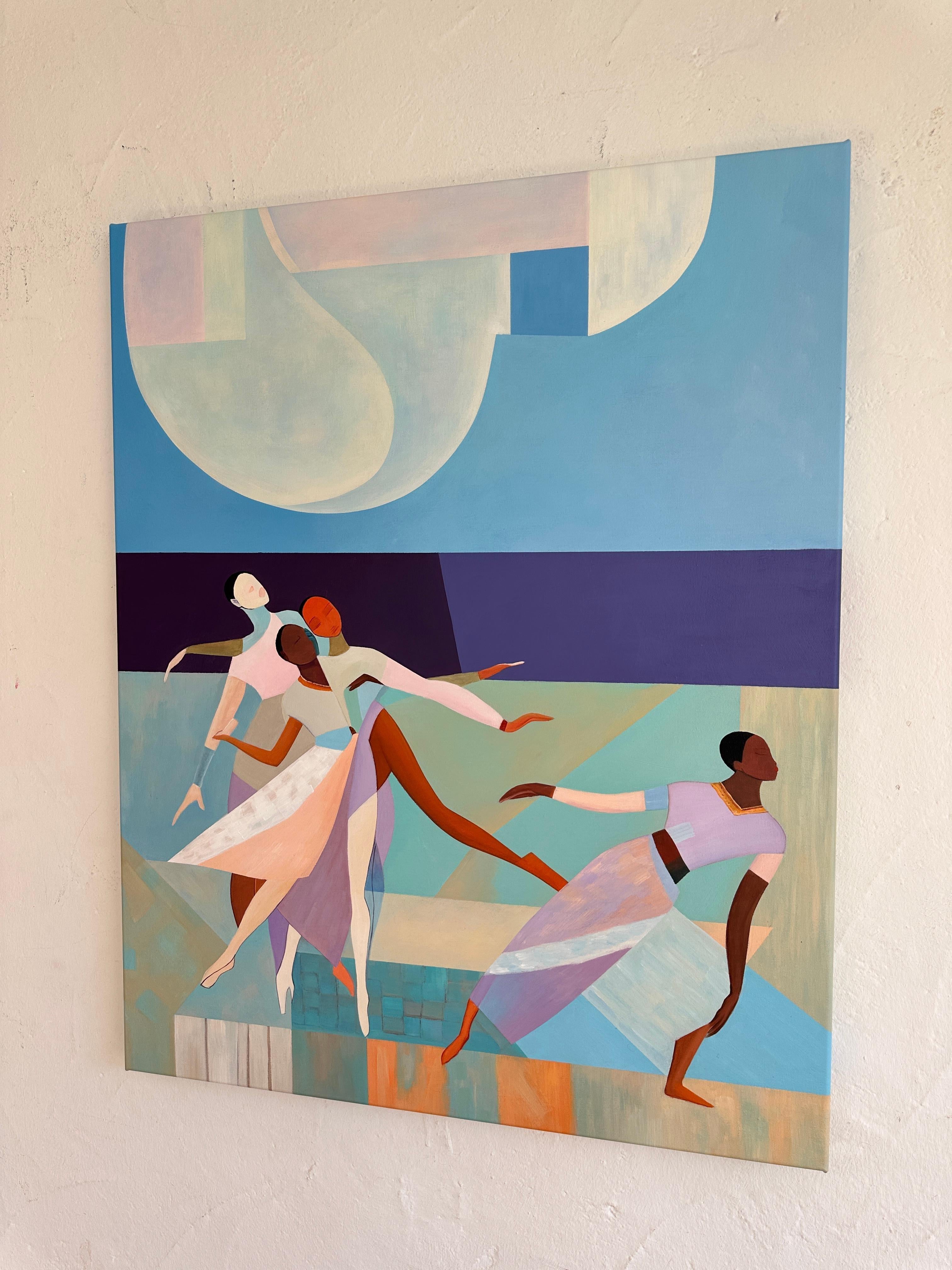 Coreografia d'amore  Barbara Schaumann - Pittura astratta contemporanea di danzatori 4