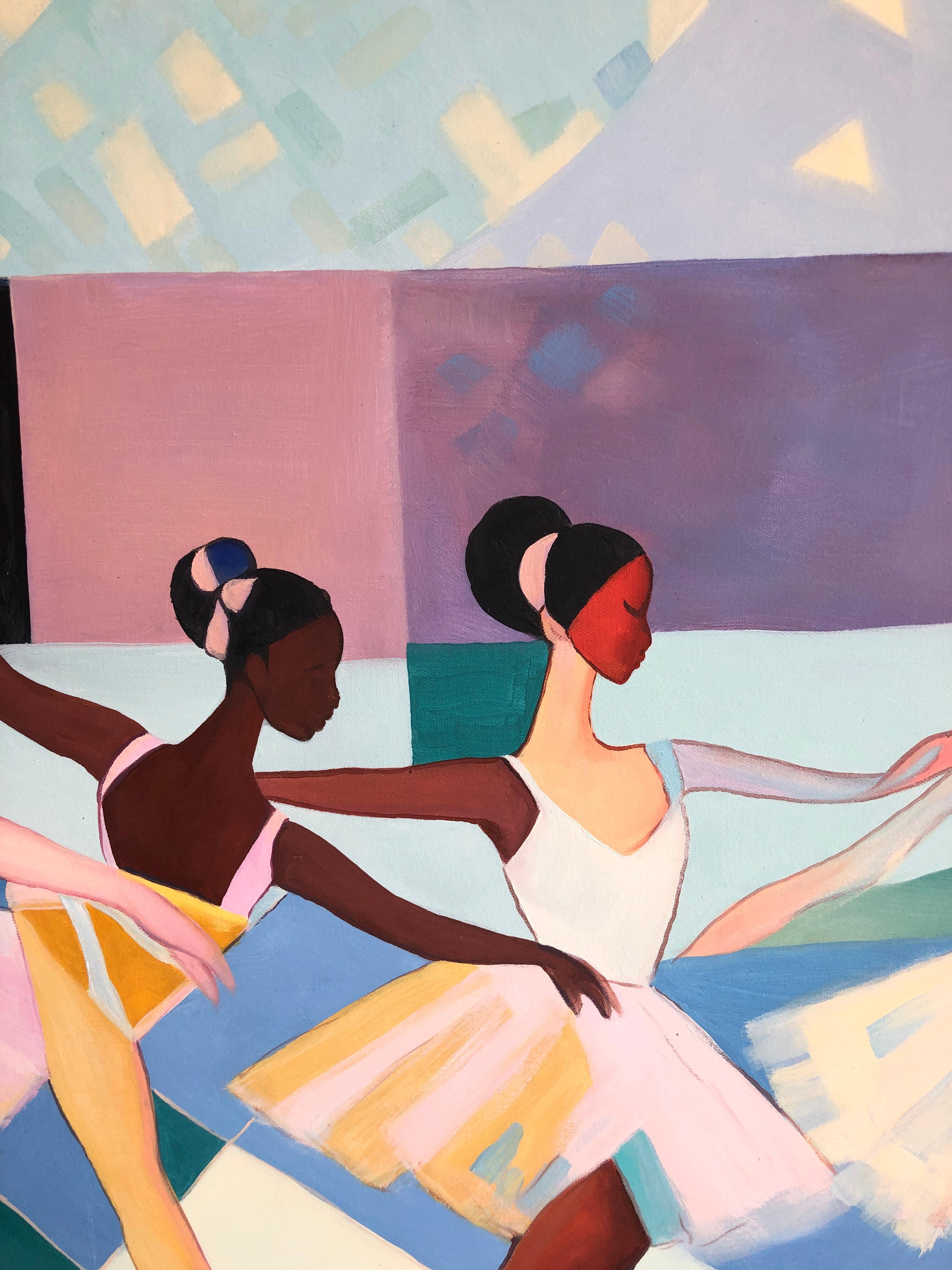 Dance of Devotion Barbara Schaumann - Contemporary Abstract Dancers Painting in vendita 11