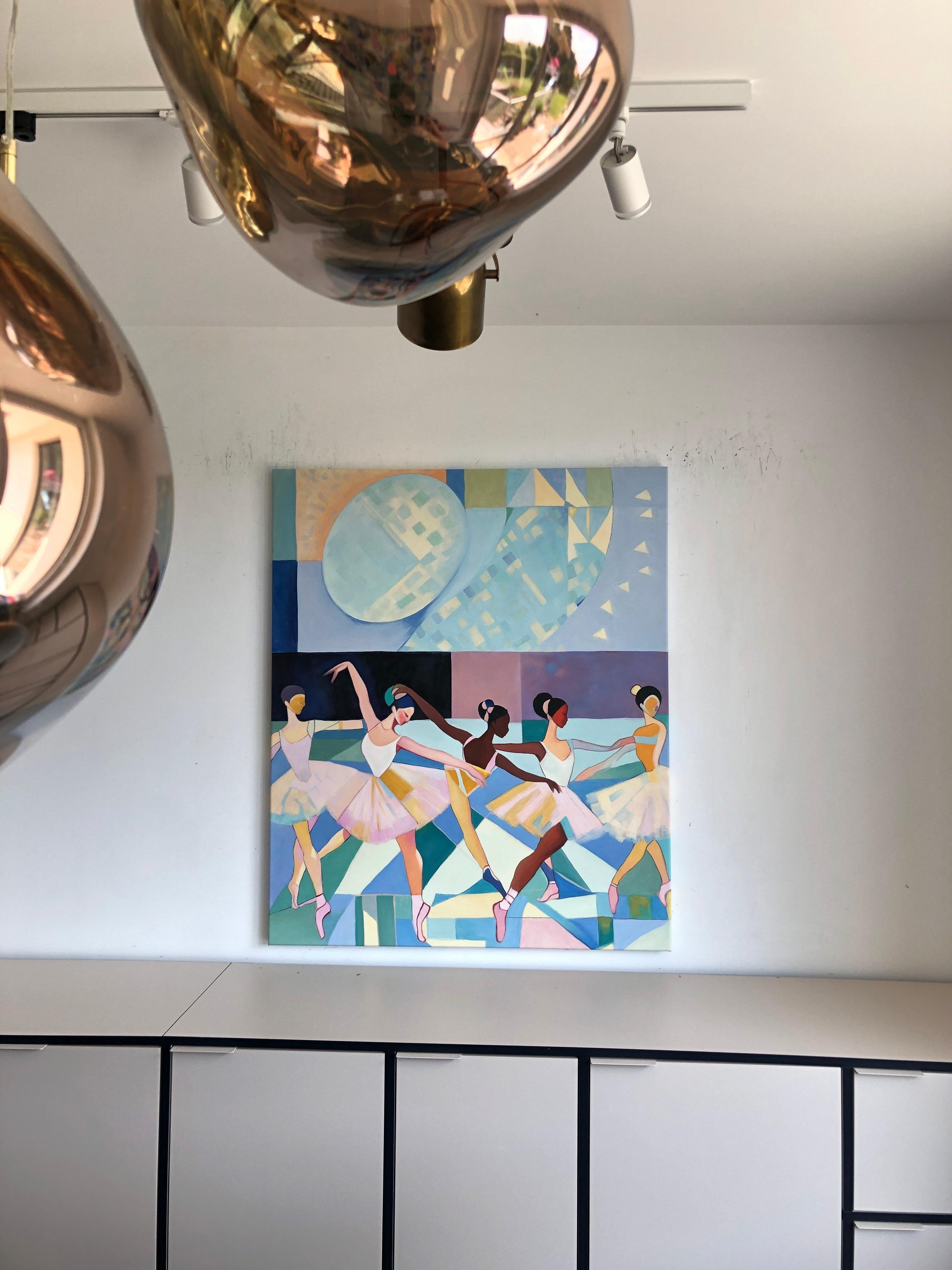 Dance of Devotion Barbara Schaumann - Contemporary Abstract Dancers Painting in vendita 14