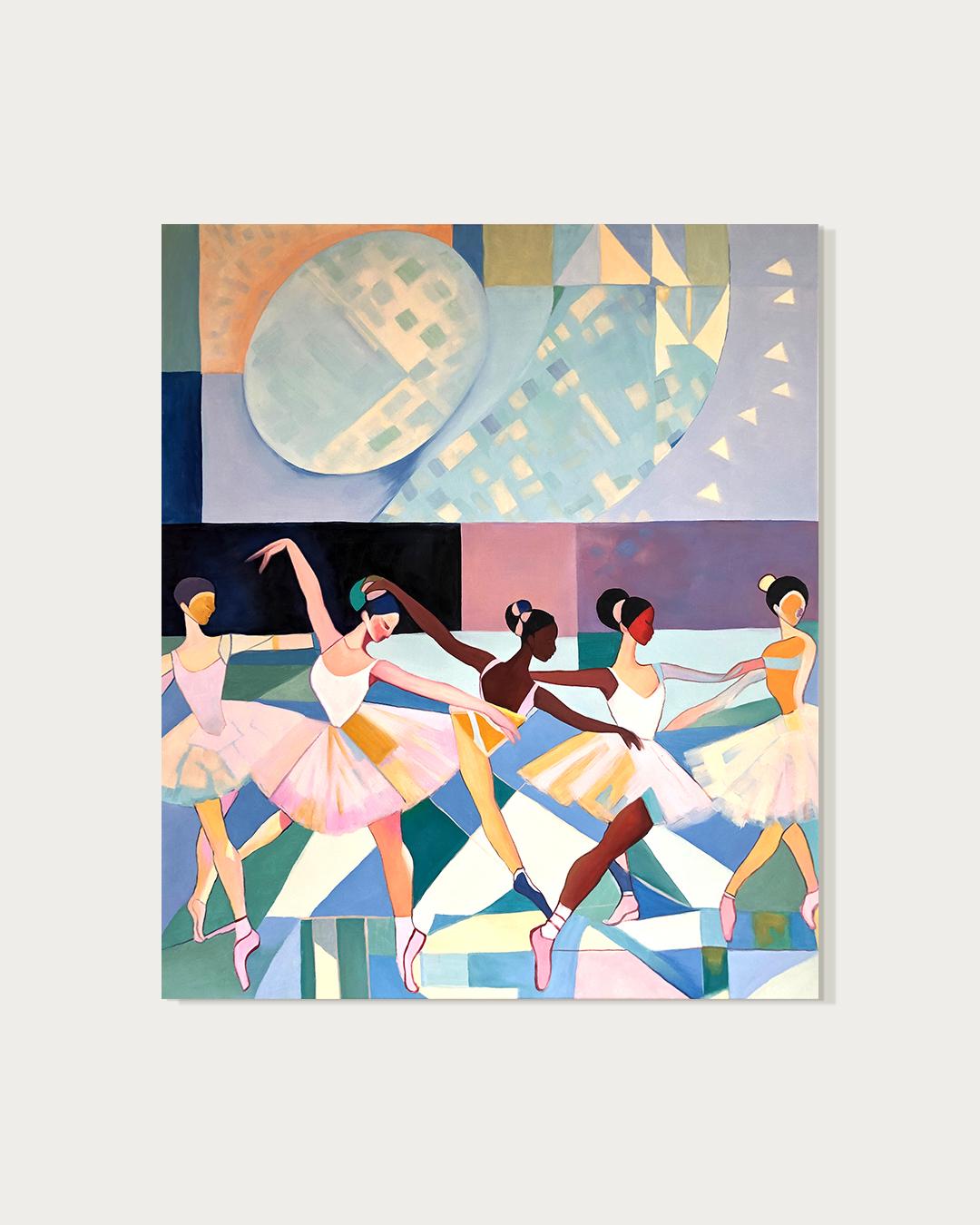 Dance of Devotion Barbara Schaumann - Contemporary Abstract Dancers Painting in vendita 1