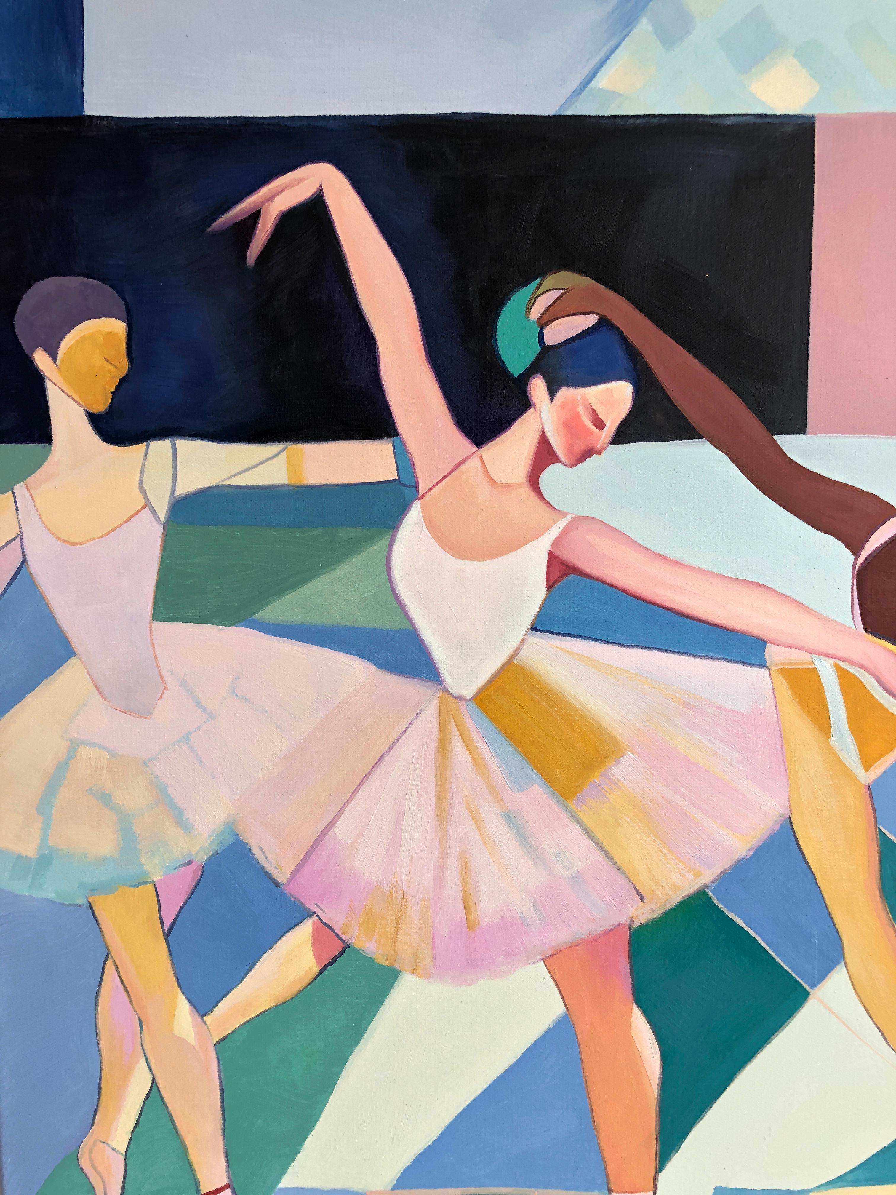 Dance of Devotion Barbara Schaumann - Contemporary Abstract Dancers Painting in vendita 3