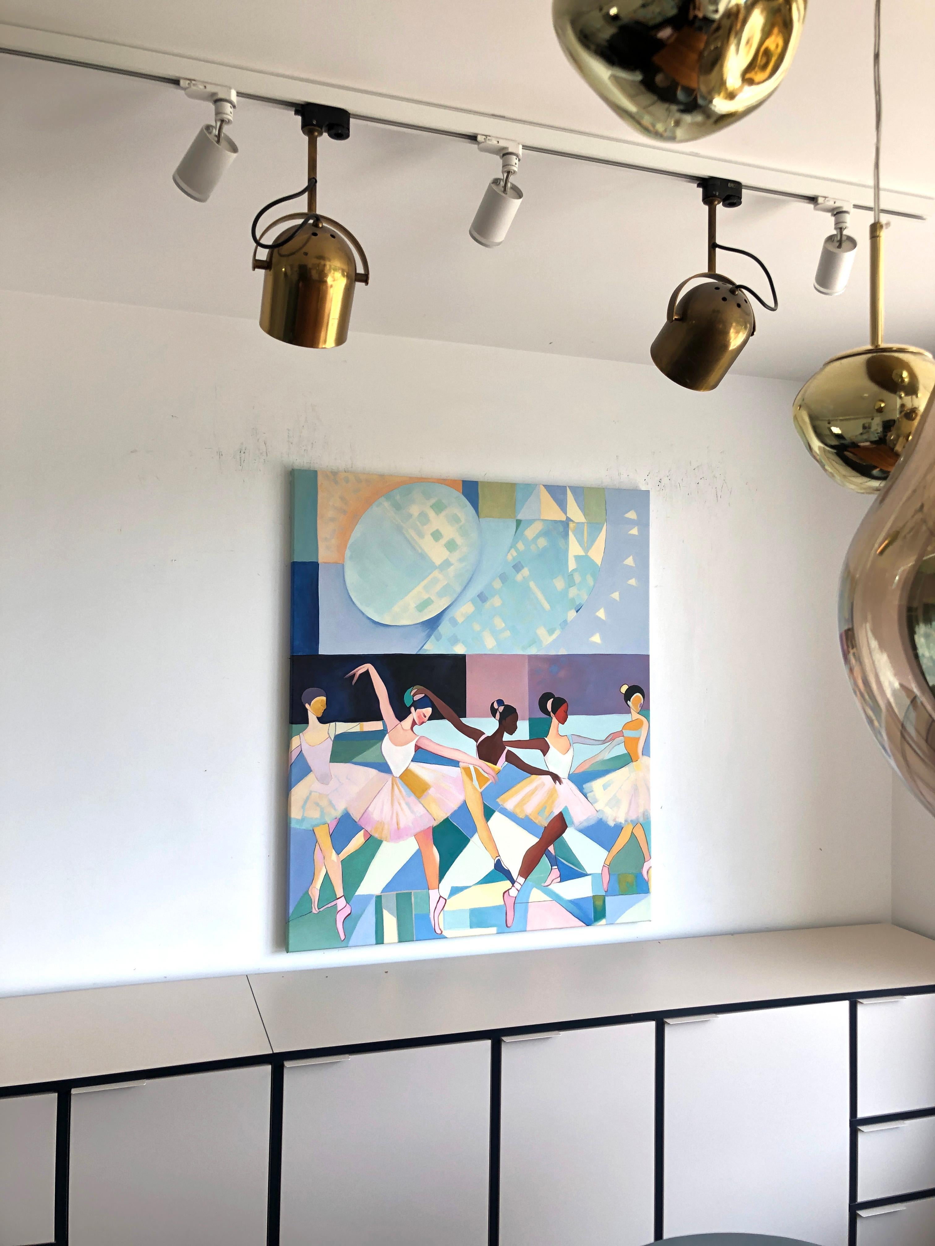 Dance of Devotion Barbara Schaumann - Contemporary Abstract Dancers Painting in vendita 4