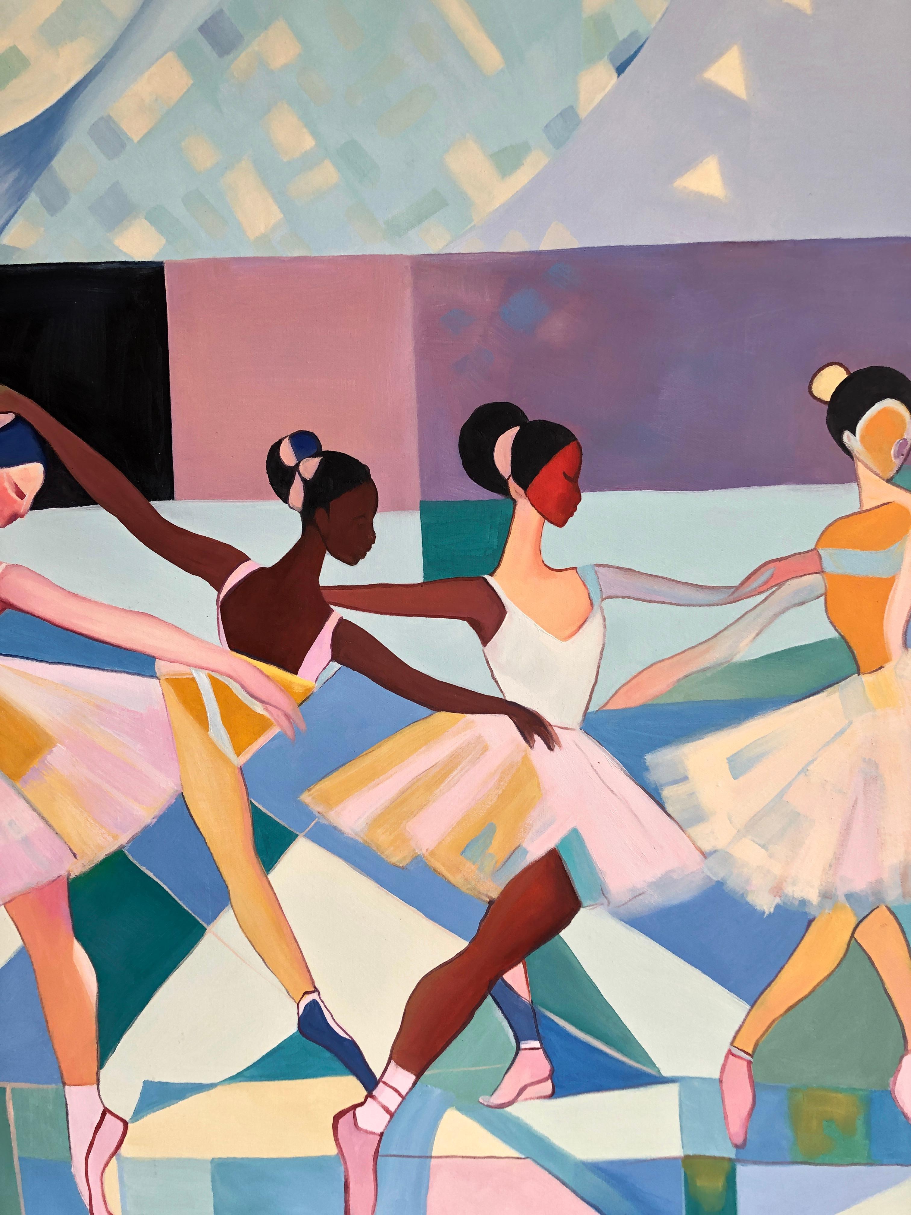 Dance of Devotion Barbara Schaumann - Contemporary Abstract Dancers Painting in vendita 5