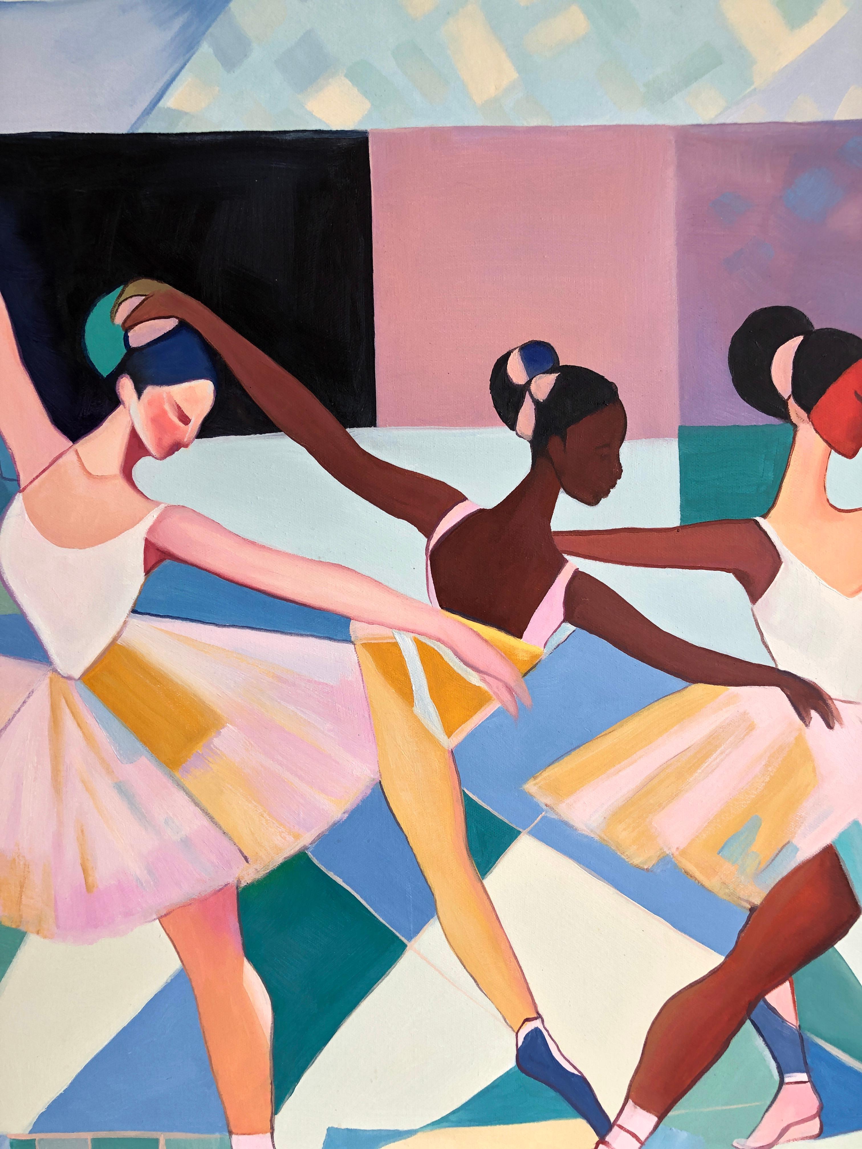Dance of Devotion Barbara Schaumann - Contemporary Abstract Dancers Painting in vendita 7
