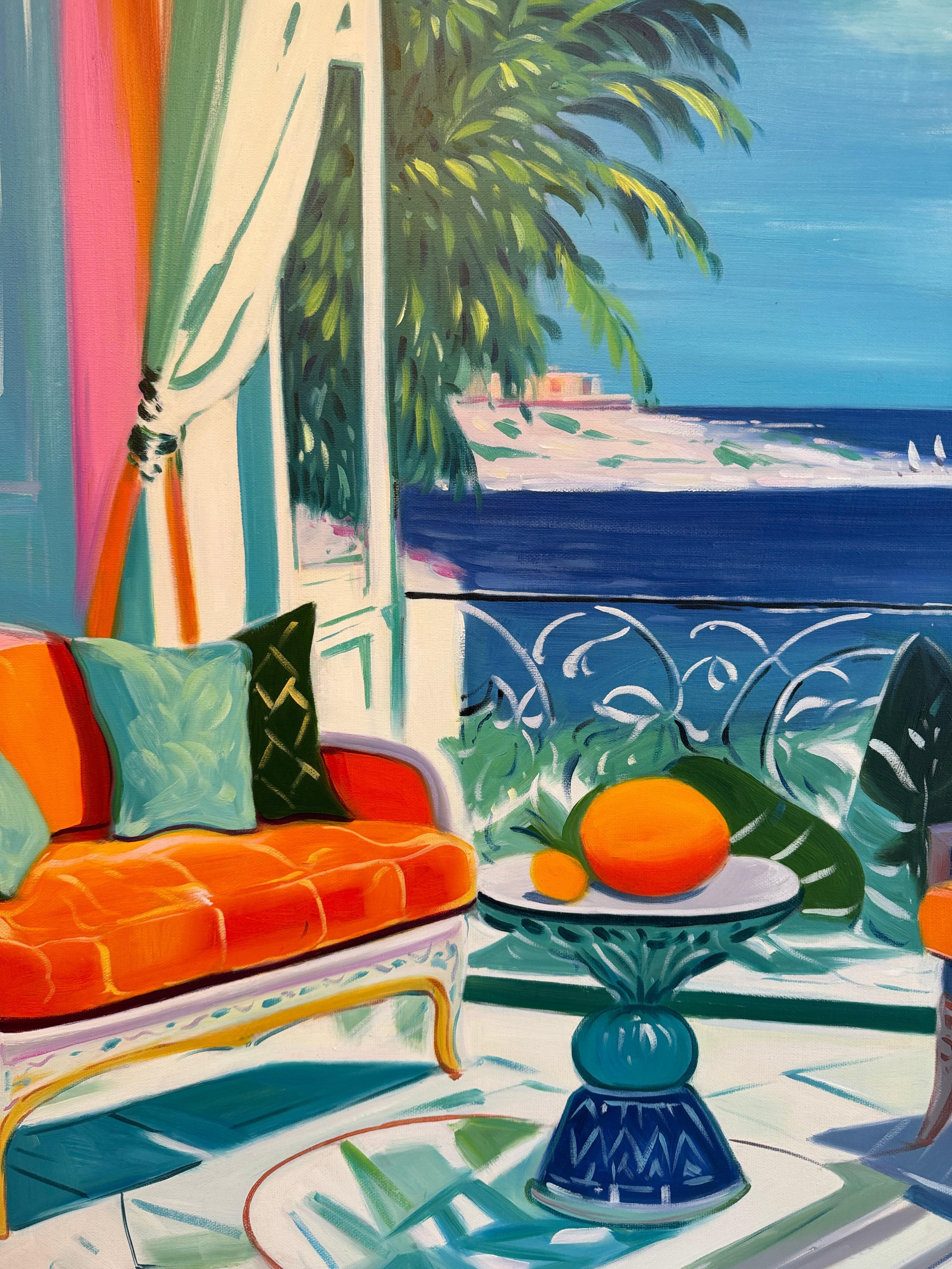 Tanz der sonnenbeschienenen Ufer - B.Schaumann Zeitgenössische Architekturmalerei im Angebot 2