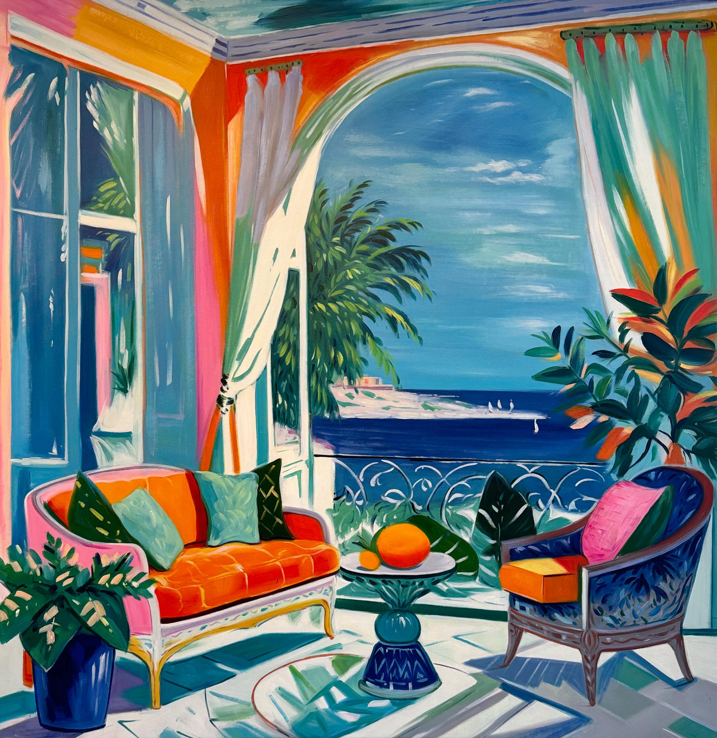 Dance of the Sunlit Shores - B.Schaumann Contemporary architectural Painting
