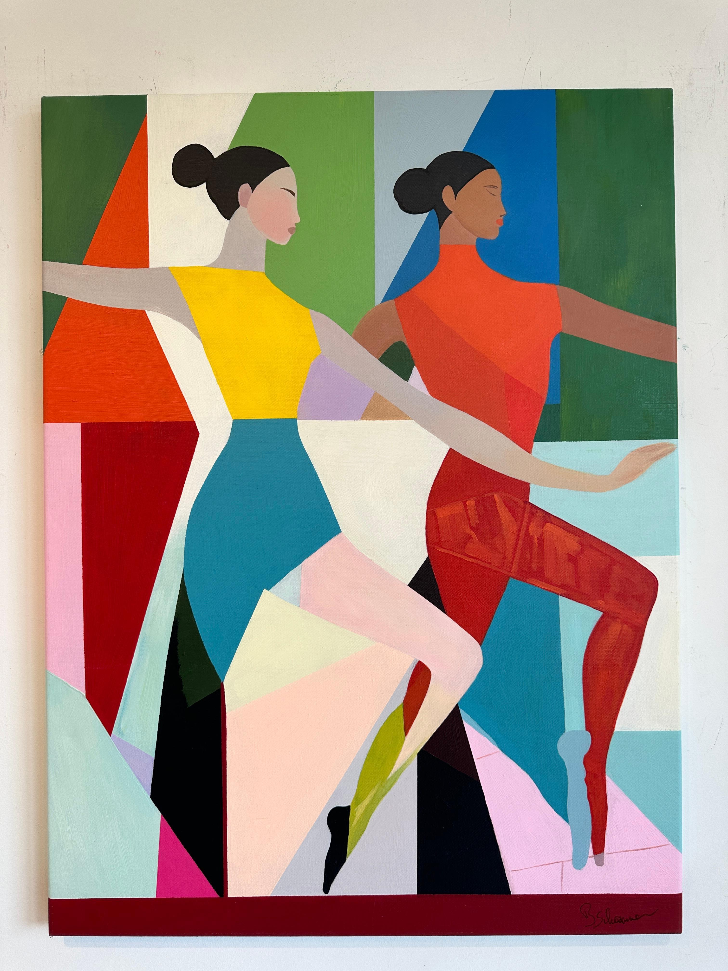 Danza in tandem di Barbara Schaumann - Pittura cubista astratta contemporanea in vendita 9