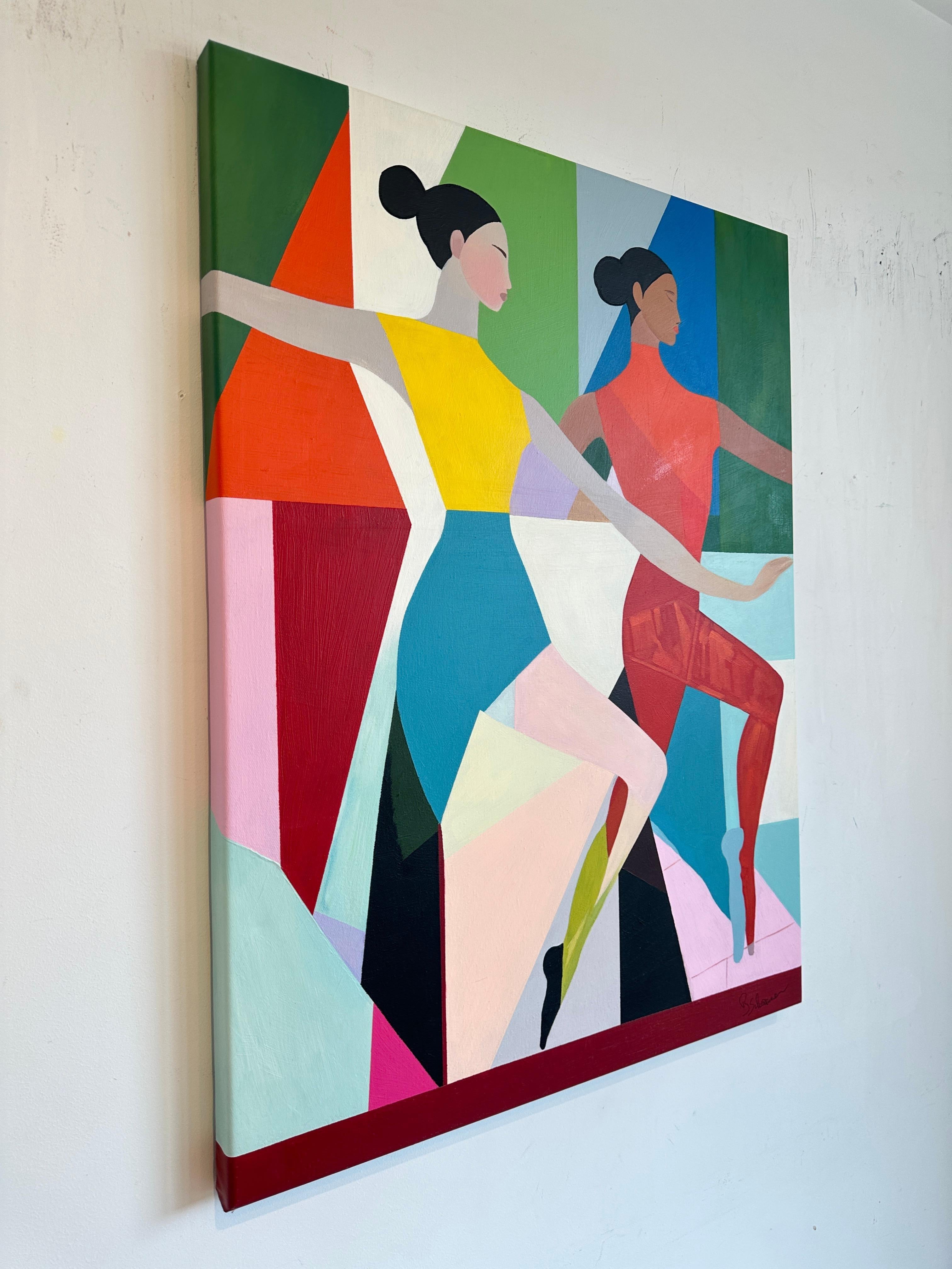 Danza in tandem di Barbara Schaumann - Pittura cubista astratta contemporanea in vendita 3