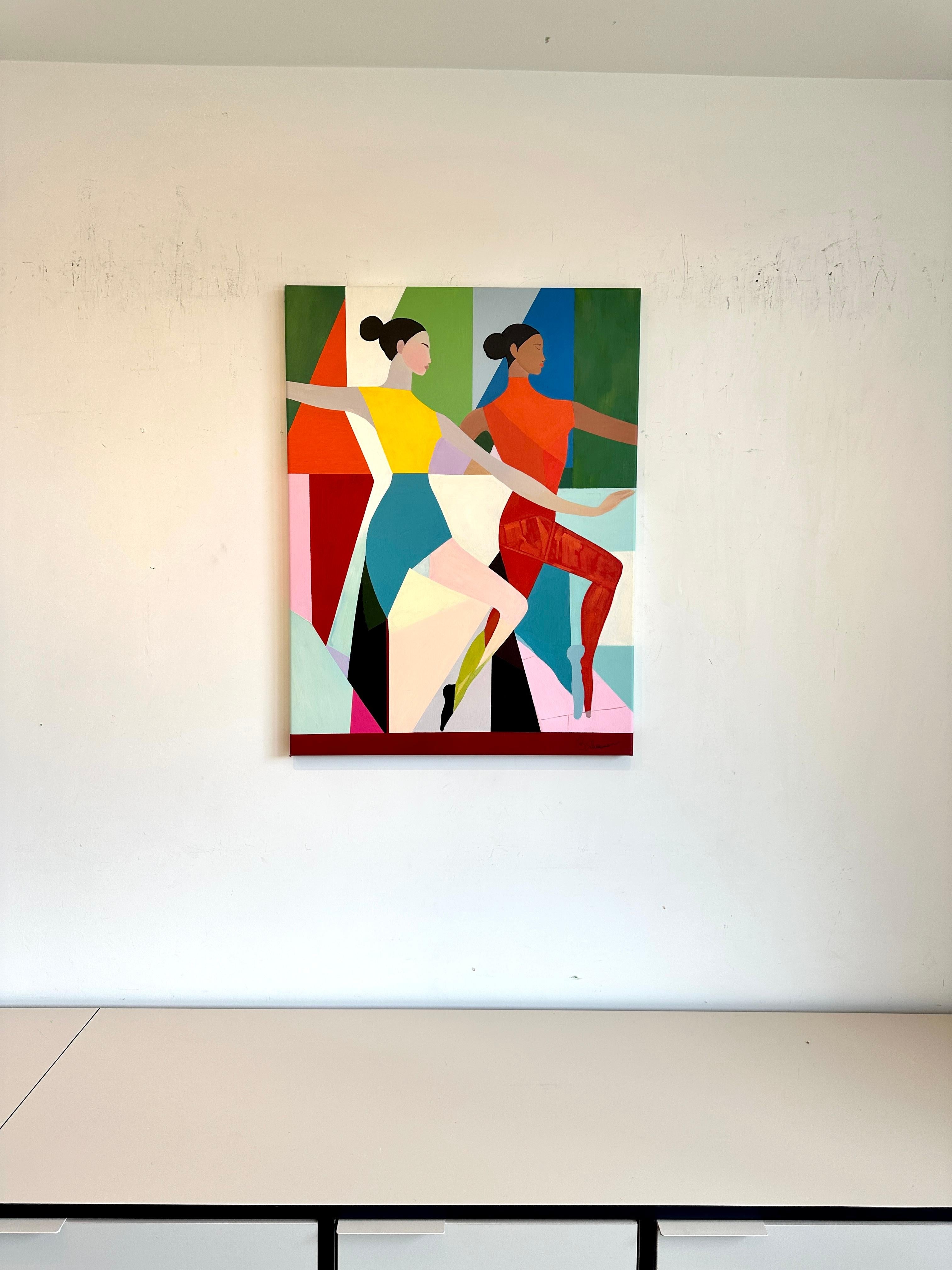 Danza in tandem di Barbara Schaumann - Pittura cubista astratta contemporanea in vendita 5