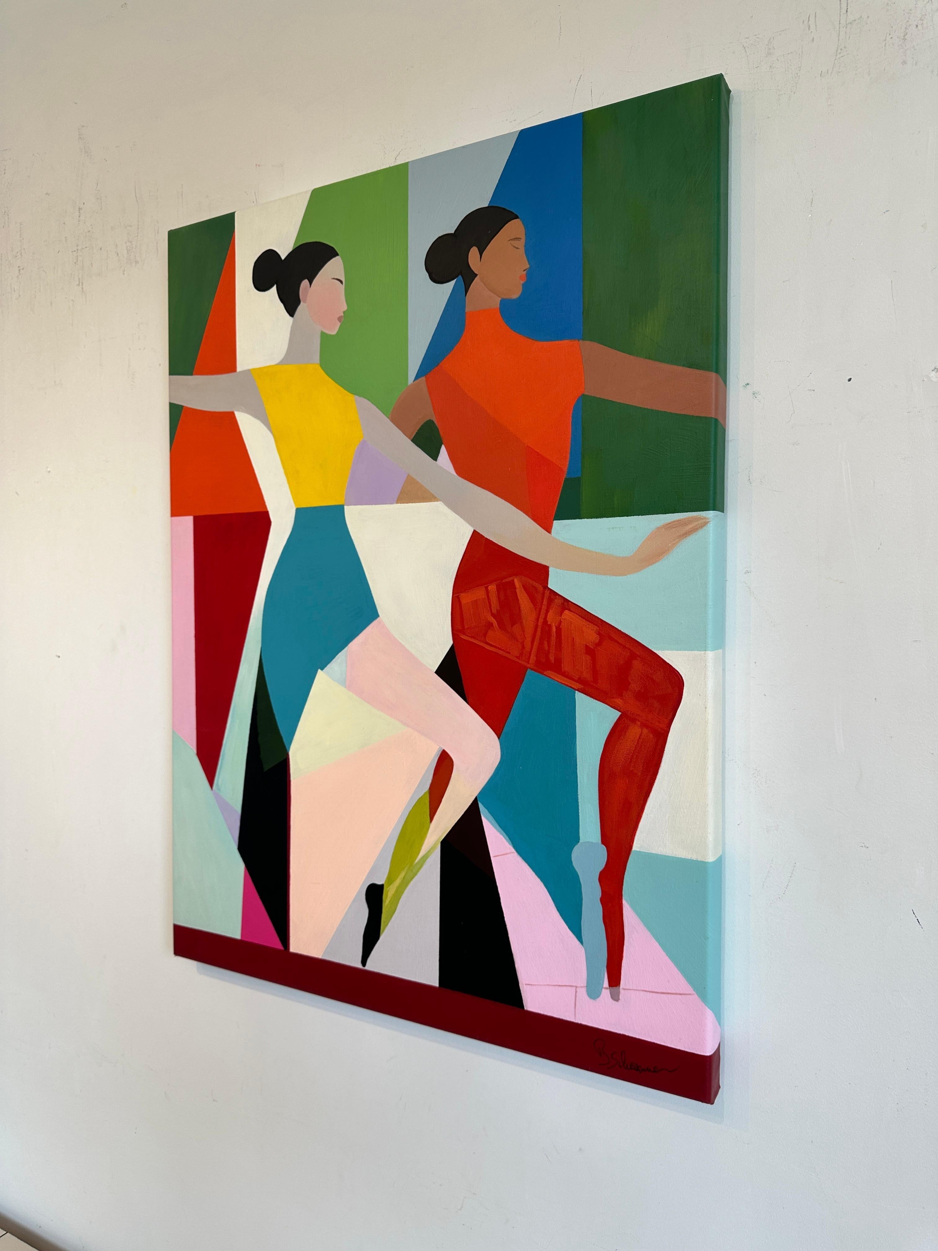 Danza in tandem di Barbara Schaumann - Pittura cubista astratta contemporanea in vendita 6