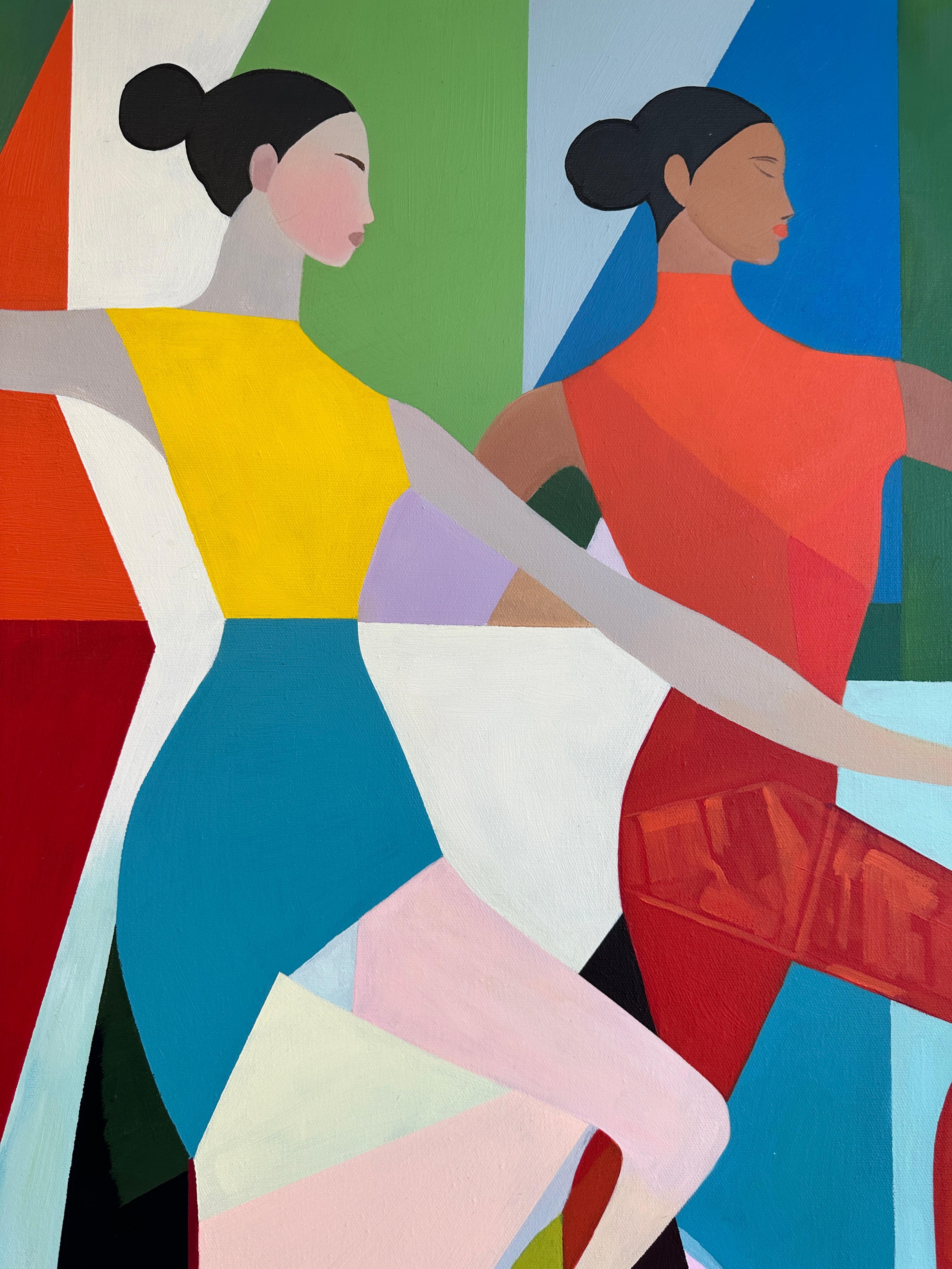 Danza in tandem di Barbara Schaumann - Pittura cubista astratta contemporanea in vendita 7