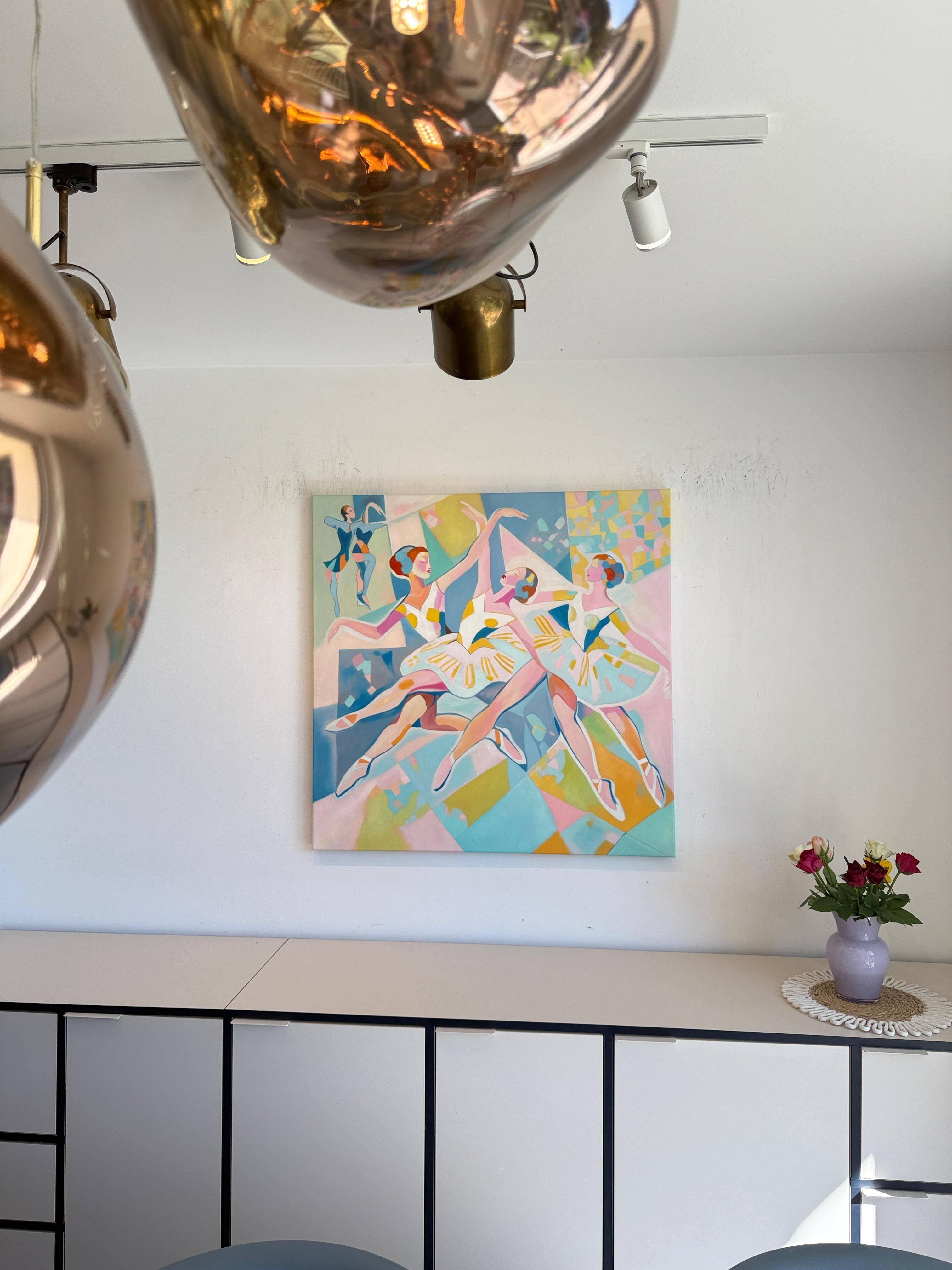 Dancing into your heart by B.Schaumann Contemporary Ballet Dancers Painting For Sale 8