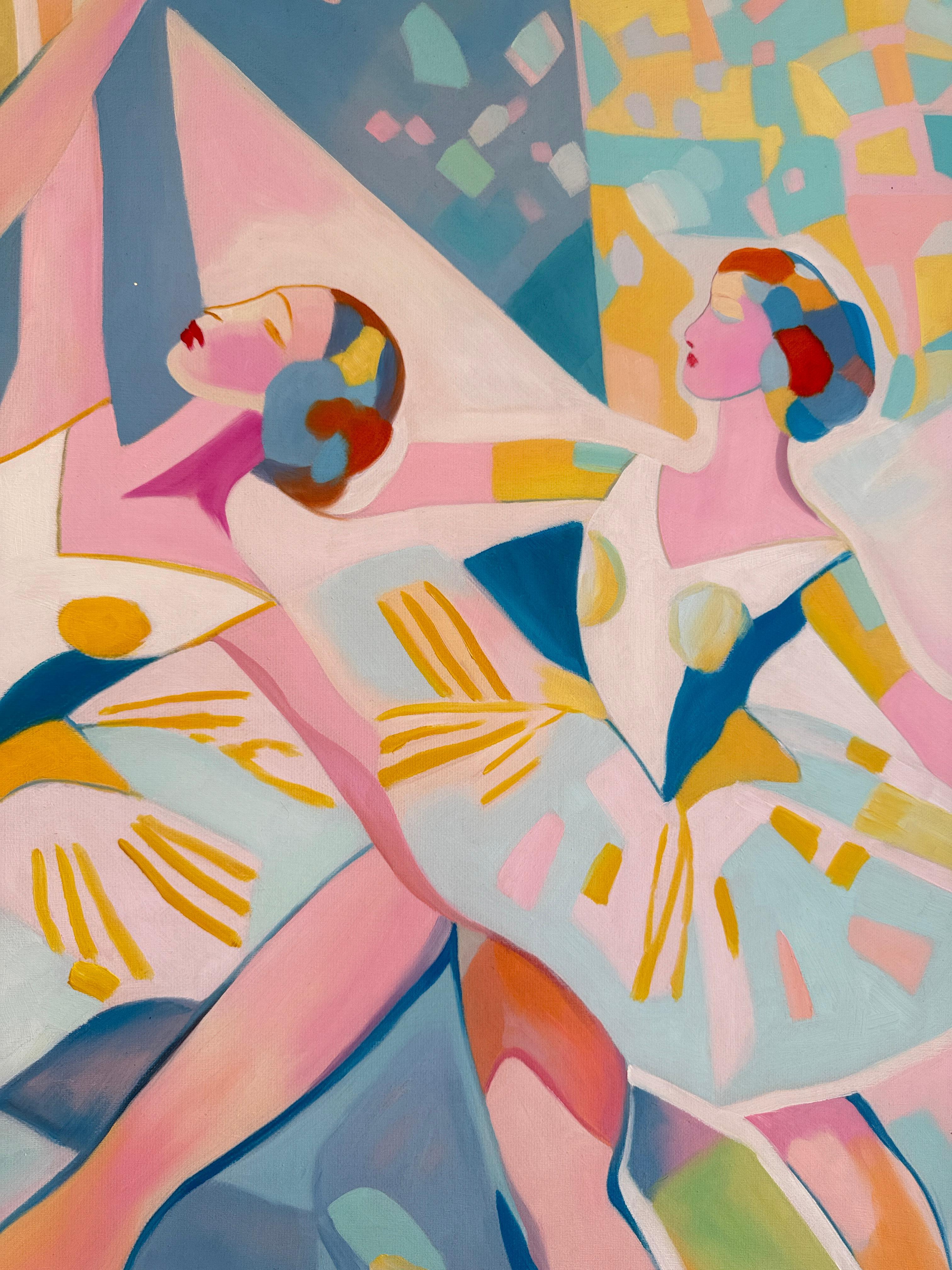 Dancing into your heart by B.Schaumann Contemporary Ballet Dancers Painting For Sale 1
