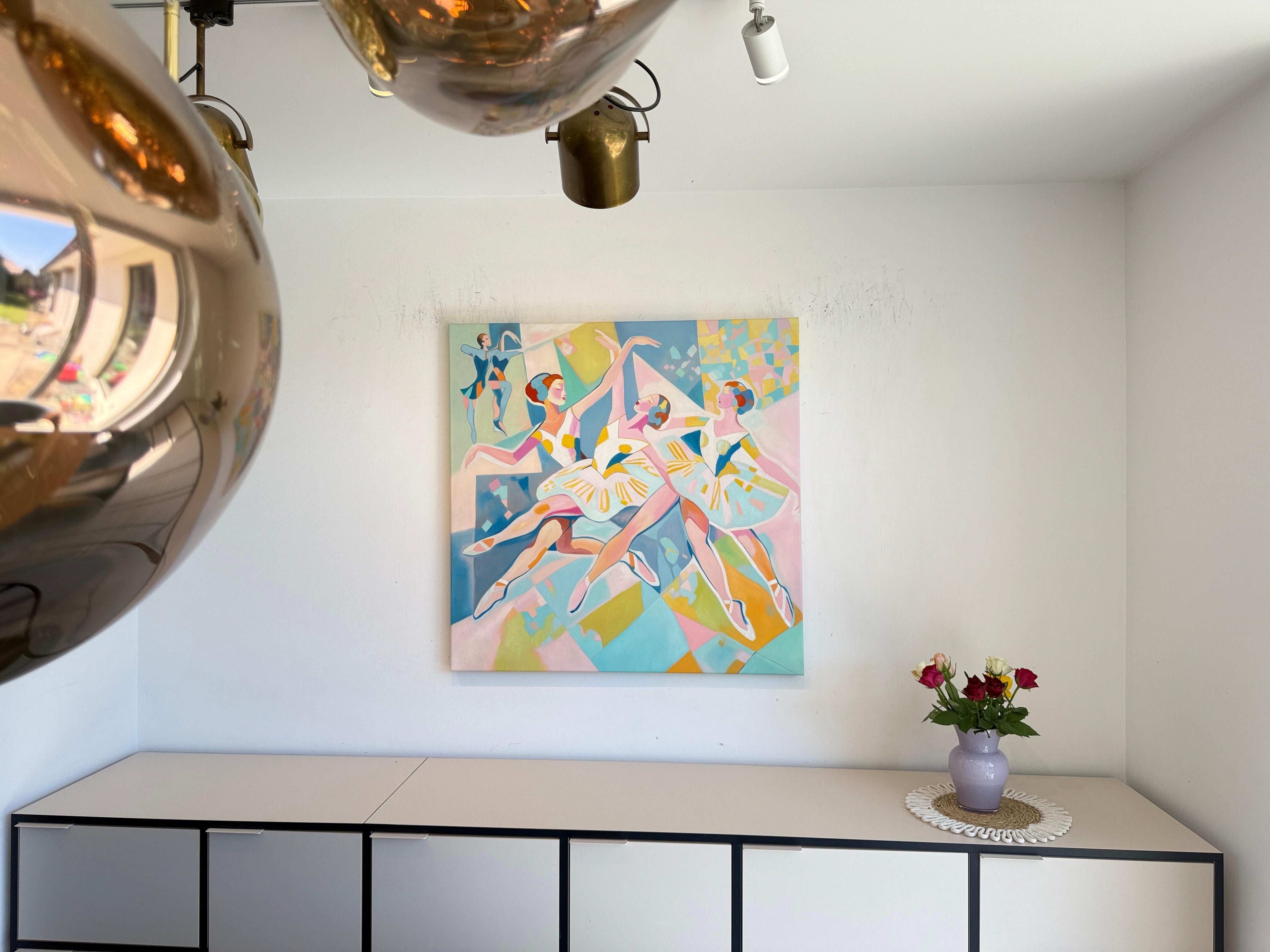 Dancing into your heart by B.Schaumann Contemporary Ballet Dancers Painting For Sale 2