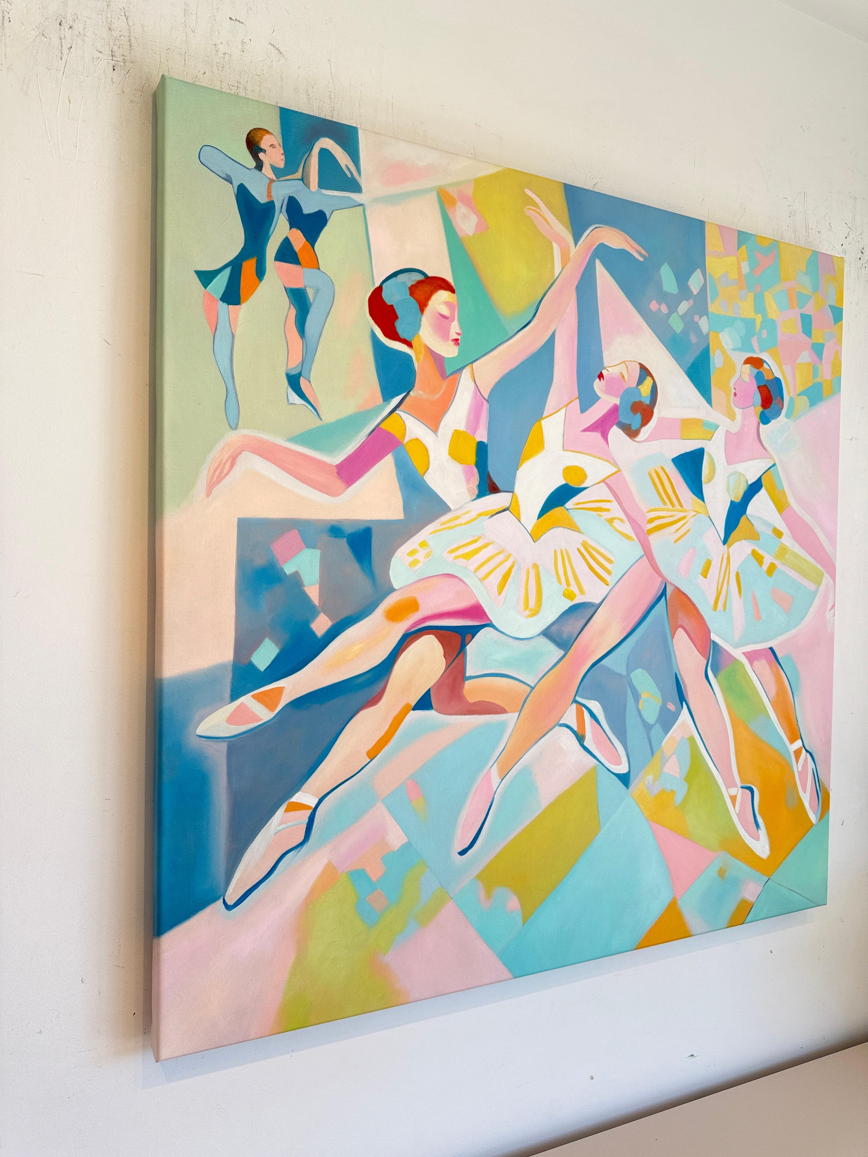 Dancing into your heart by B.Schaumann Contemporary Ballet Dancers Painting For Sale 3