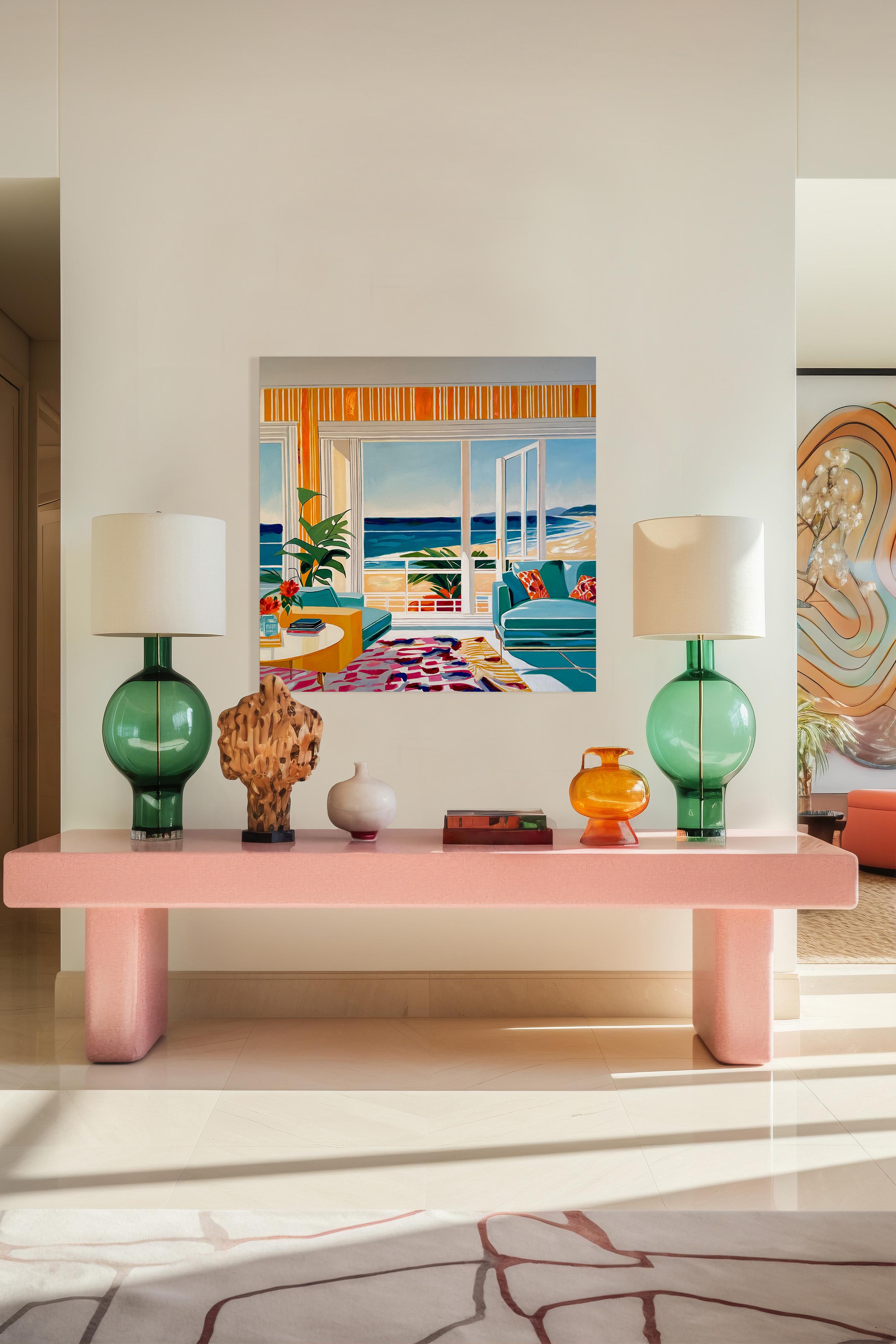 Träume von der Küste - B.Schaumann Zeitgenössische Architekturmalerei im Angebot 9