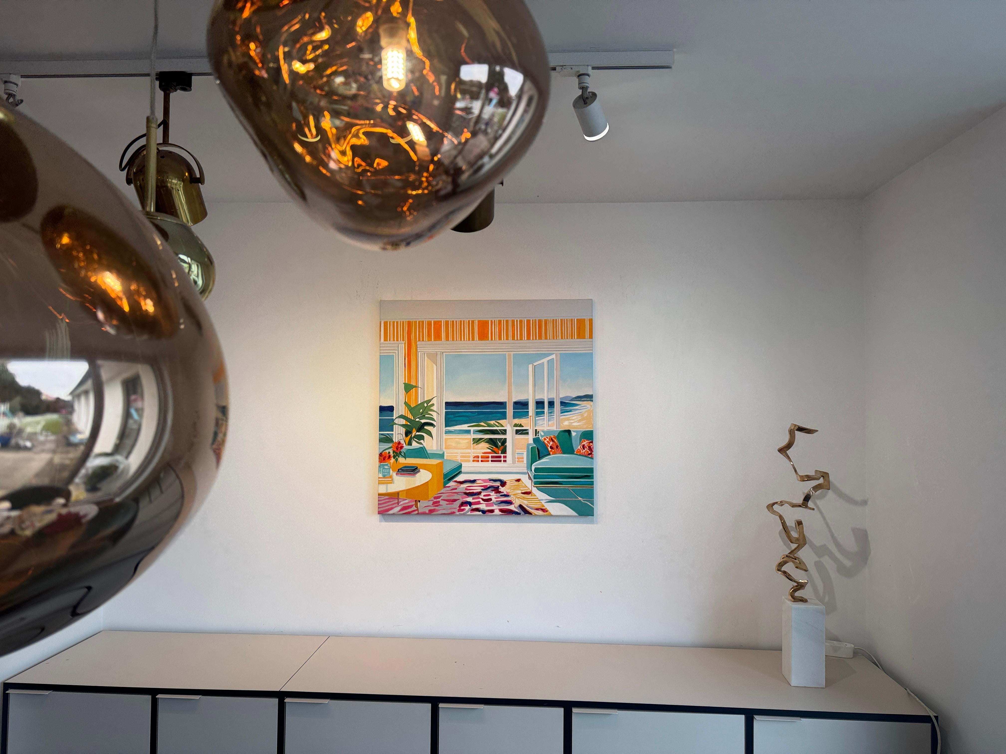 Träume von der Küste - B.Schaumann Zeitgenössische Architekturmalerei im Angebot 1