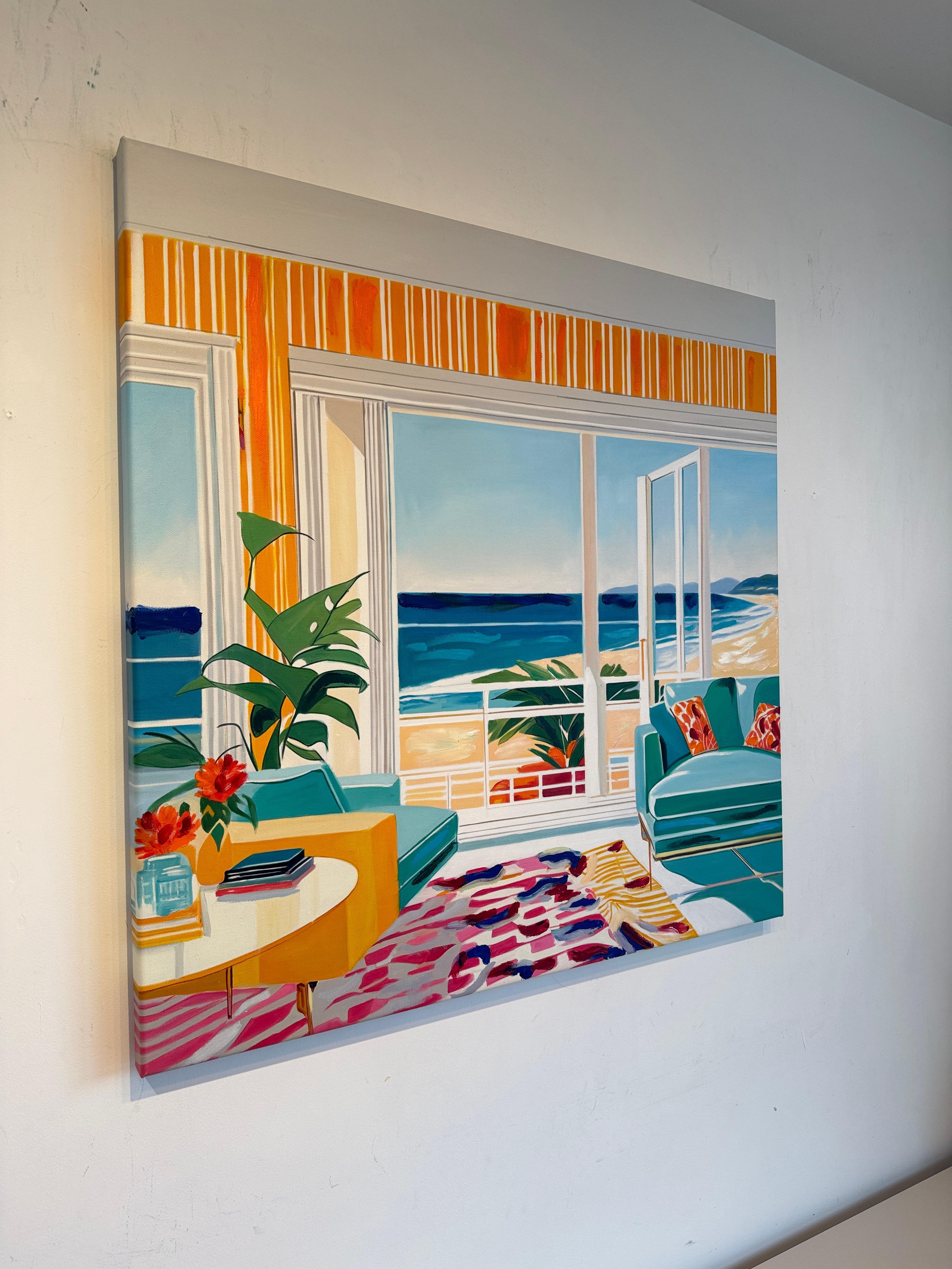 Träume von der Küste - B.Schaumann Zeitgenössische Architekturmalerei im Angebot 3