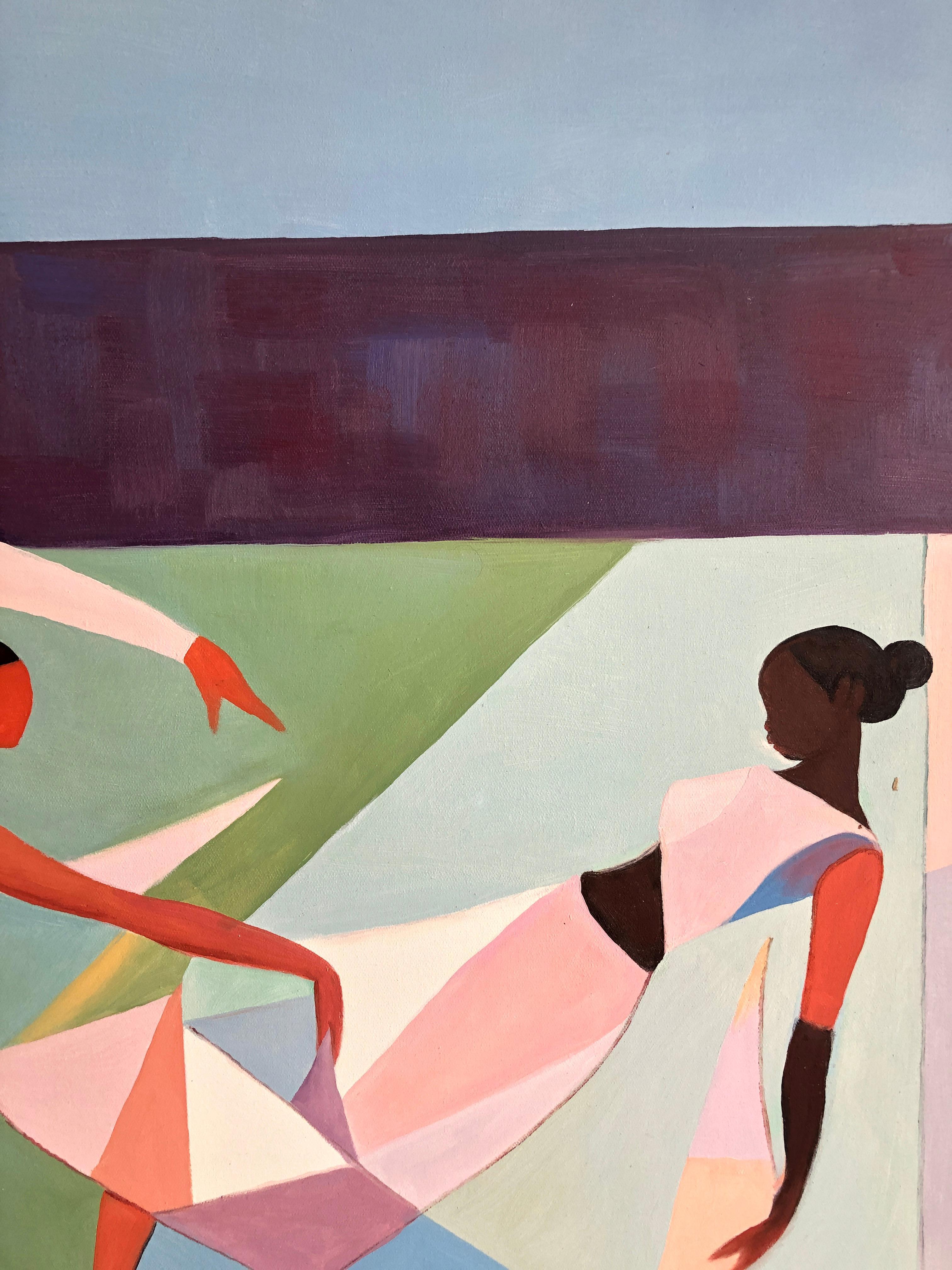 Ogni passo si intreccia con l'altro - B.Schaumann - Danzatori contemporanei - Pittura - Figurative Painting Grigio di Barbara Schaumann
