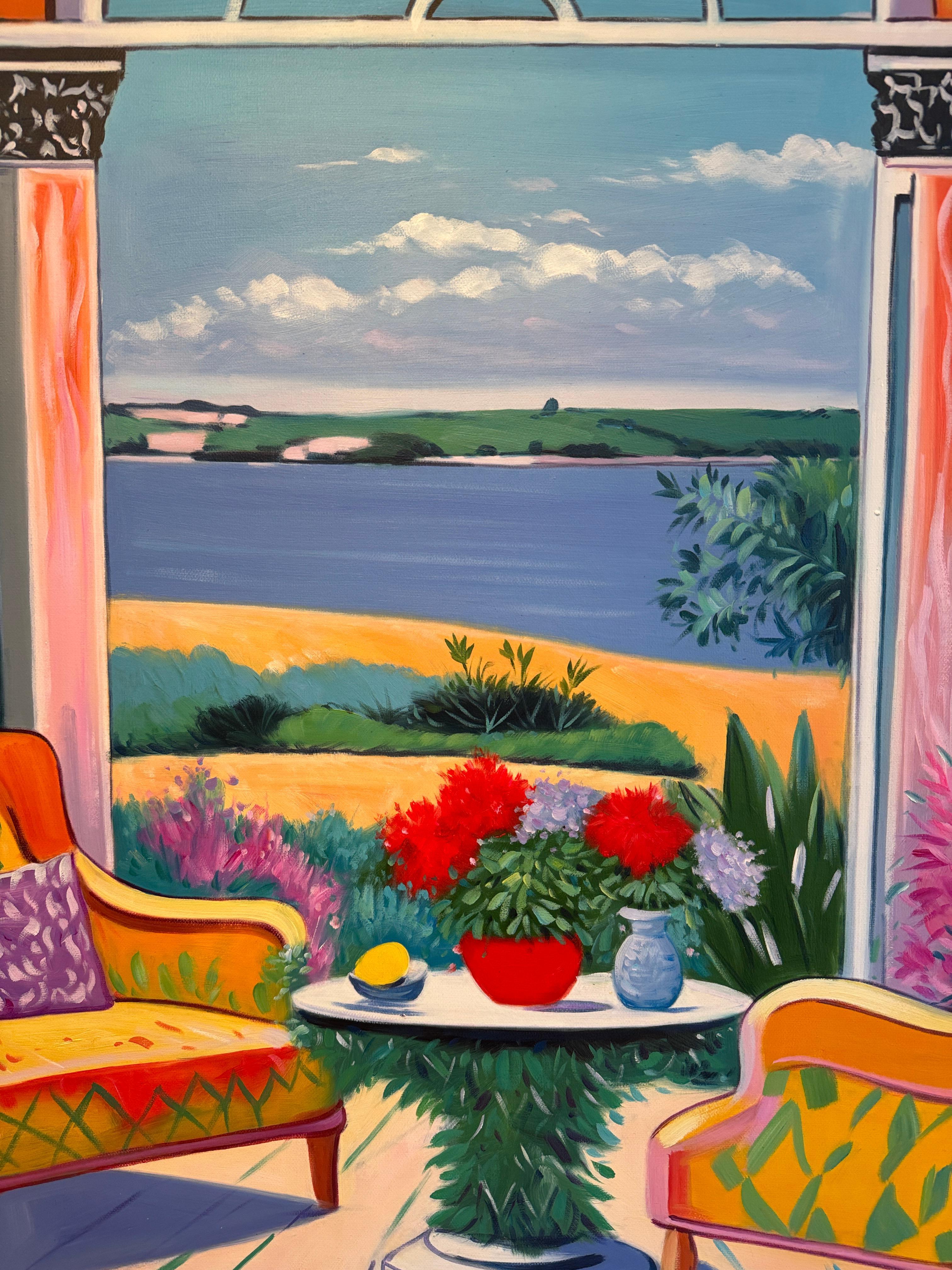 Echos eines Sommergesprächs- B.Schaumann Zeitgenössische Architekturmalerei im Angebot 8