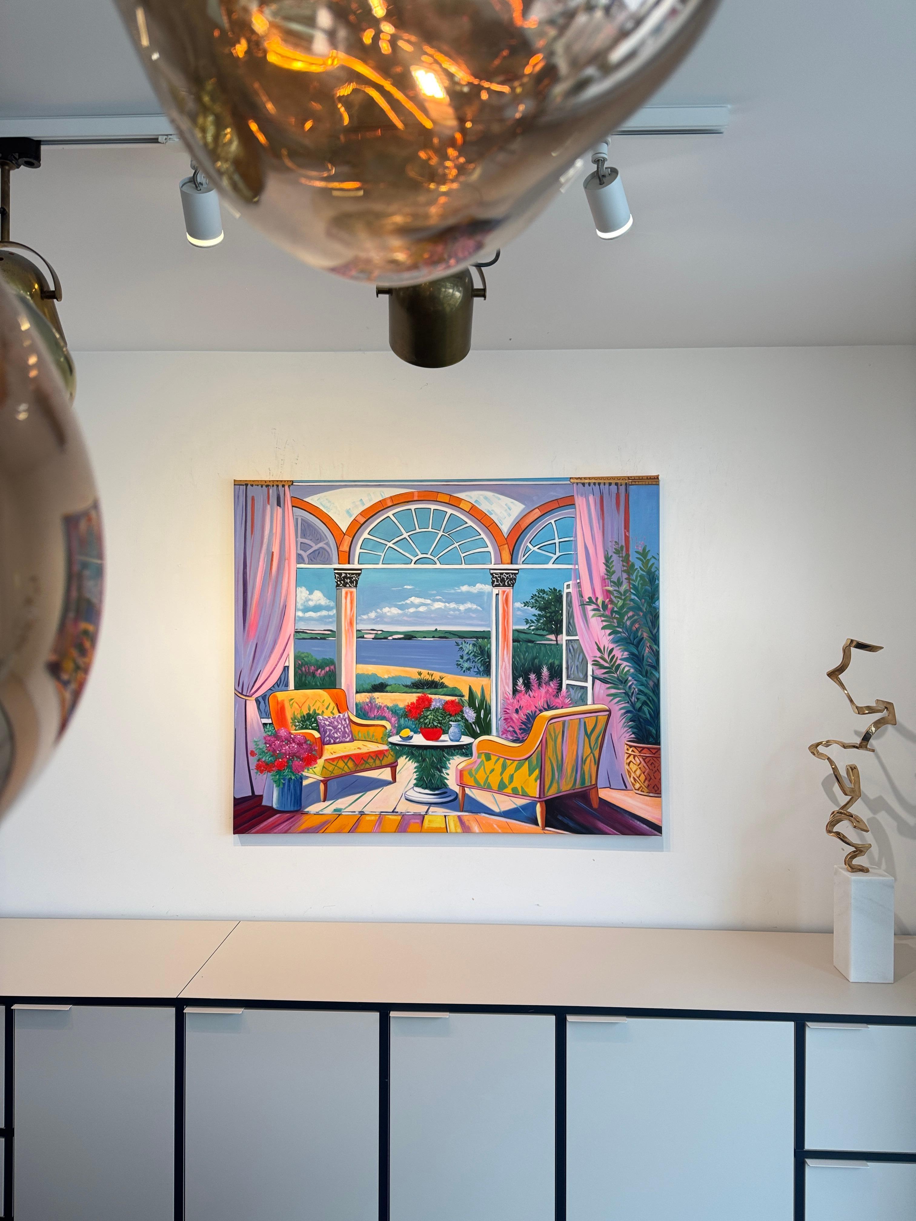 Echos eines Sommergesprächs- B.Schaumann Zeitgenössische Architekturmalerei im Angebot 9