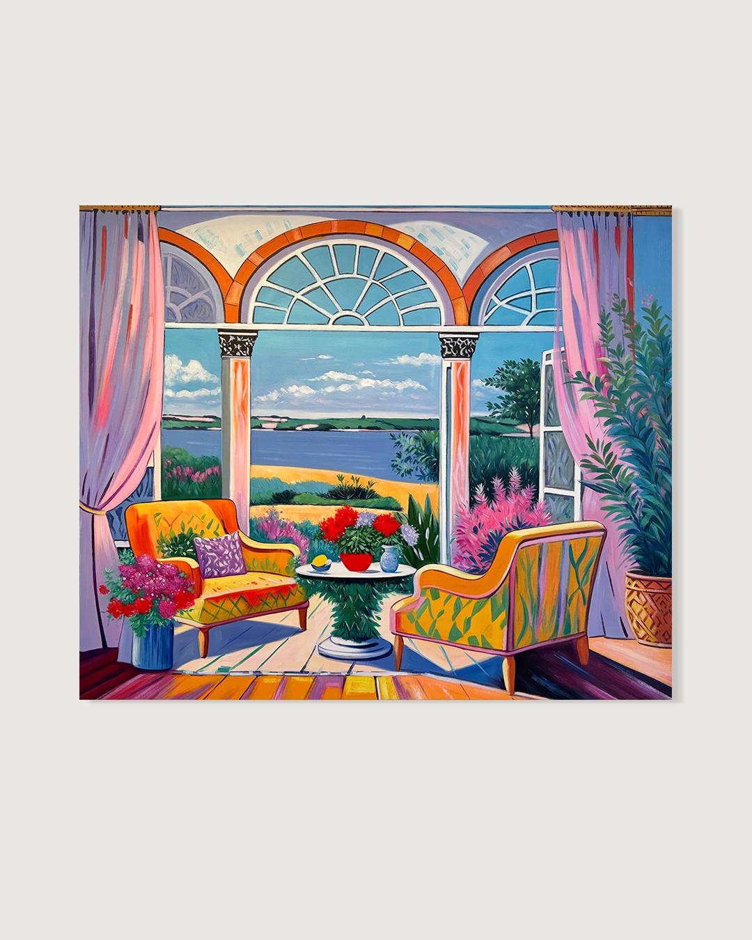 Echos eines Sommergesprächs- B.Schaumann Zeitgenössische Architekturmalerei – Painting von Barbara Schaumann