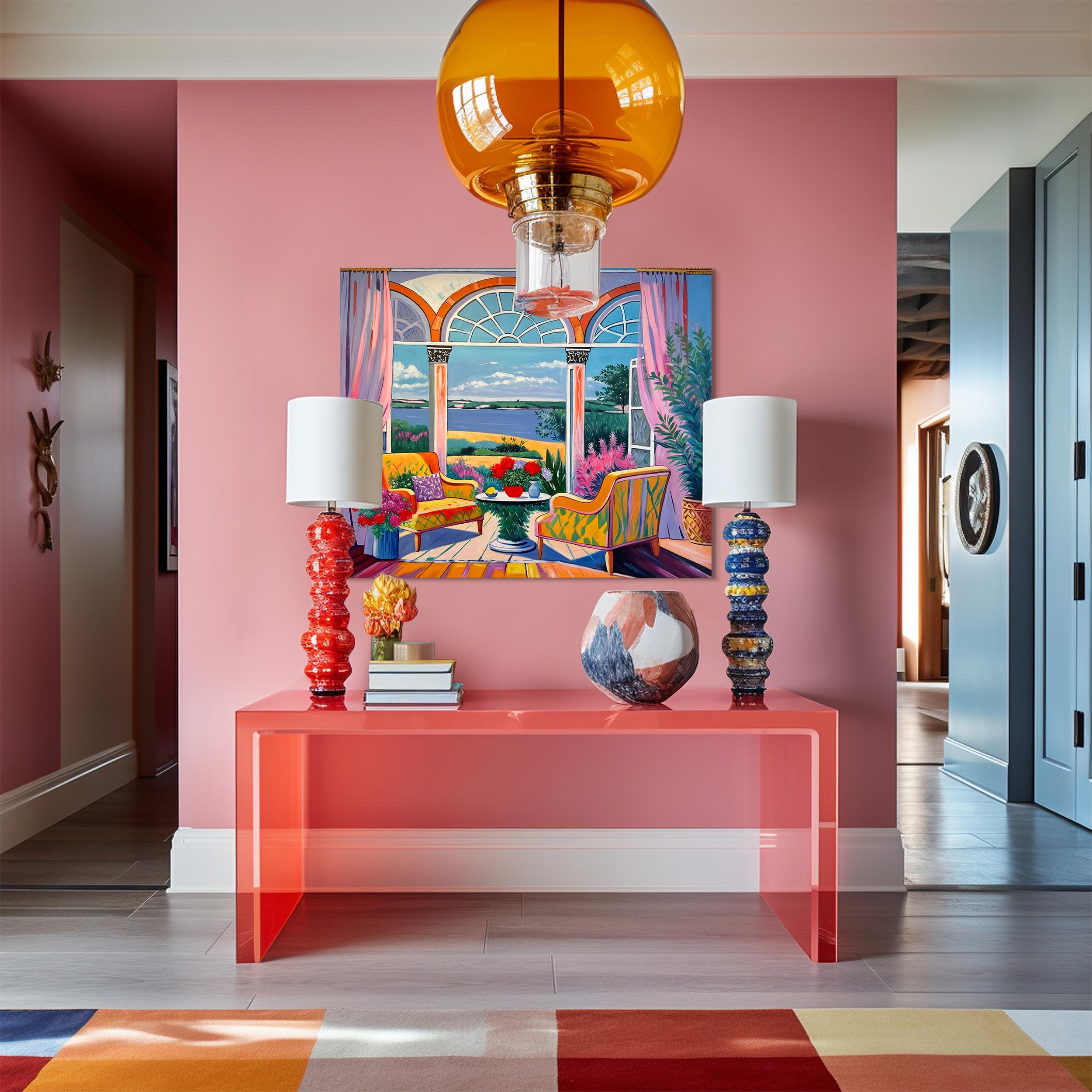 Echos eines Sommergesprächs- B.Schaumann Zeitgenössische Architekturmalerei (Grau), Abstract Painting, von Barbara Schaumann