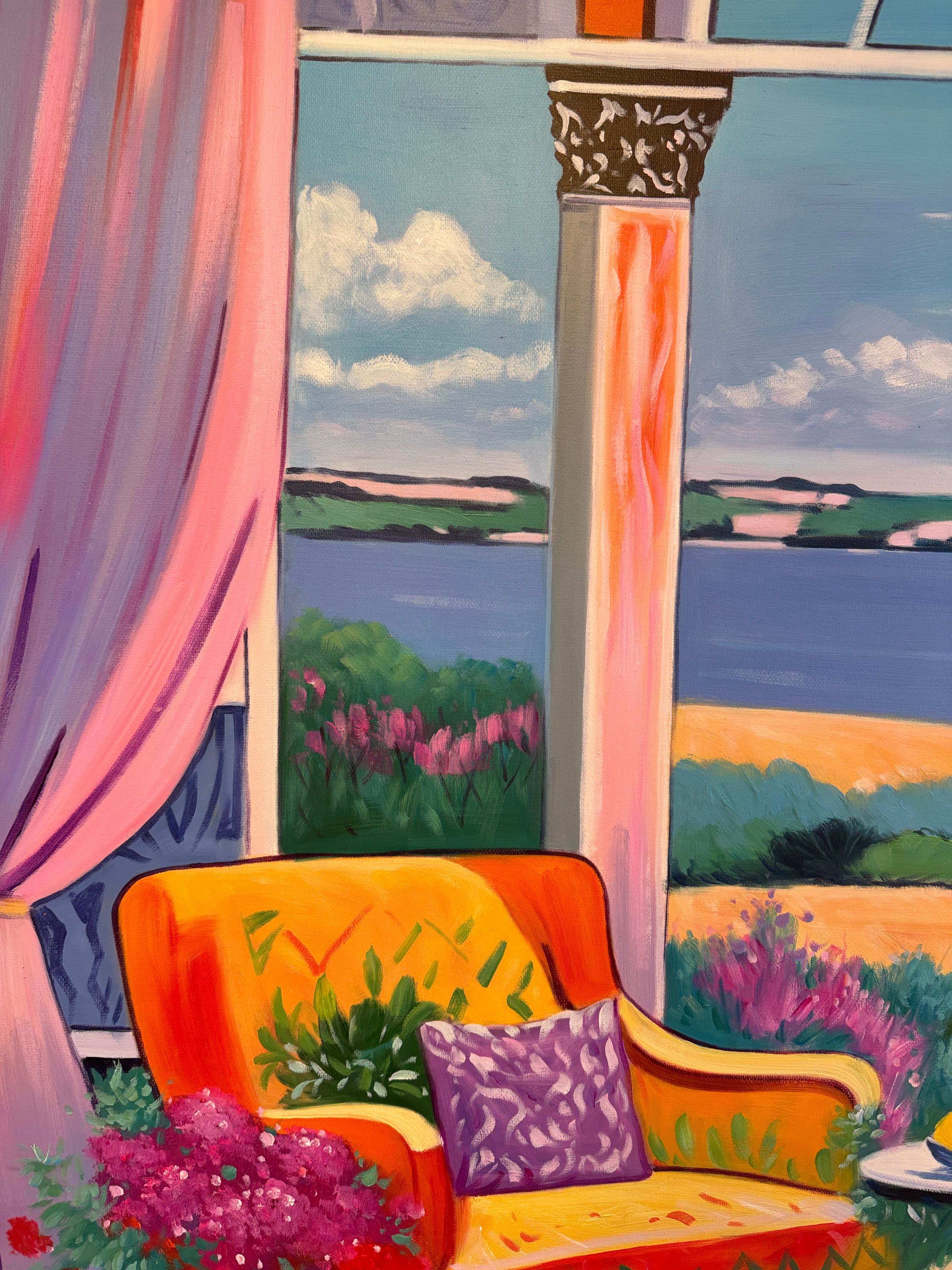 Echos eines Sommergesprächs- B.Schaumann Zeitgenössische Architekturmalerei im Angebot 4