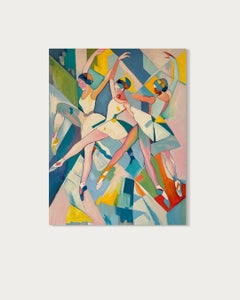 Falling into Rhythm B. Schaumann - Contemporary Abstract Ballet Dancers Painting