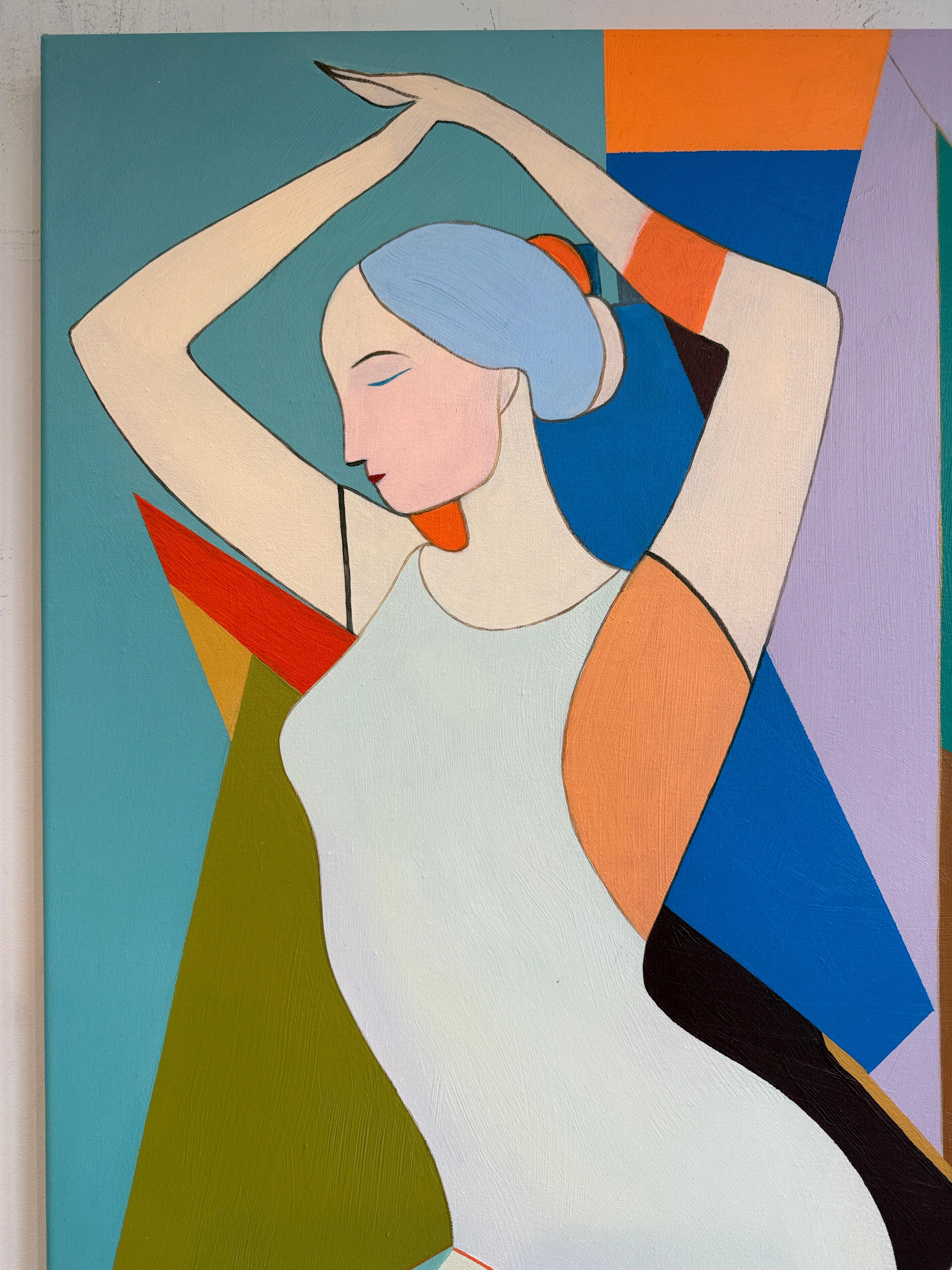Flowing together by B.Schaumann Contemporary Ballet Dancers Painting For Sale 8